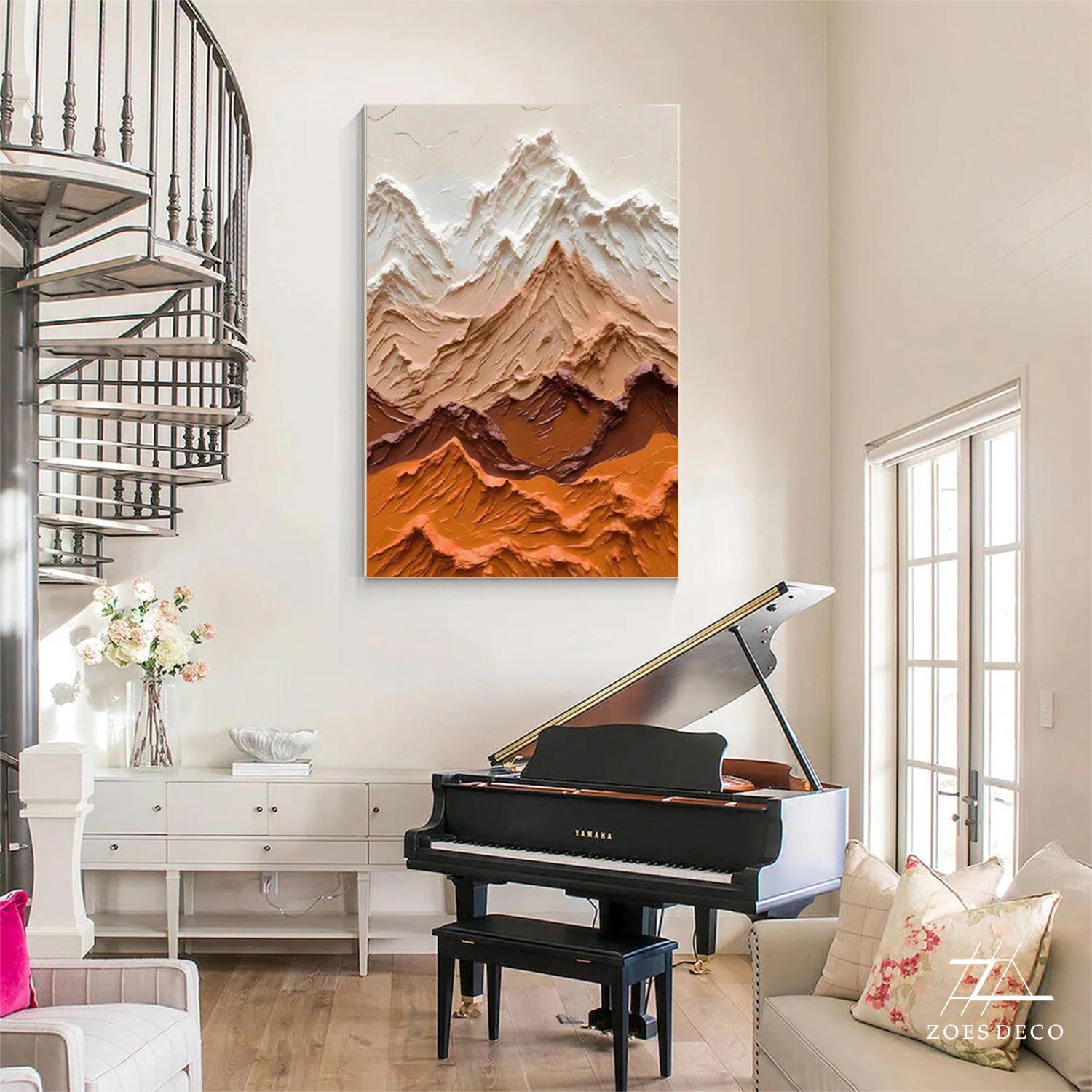 Abstract Mountain Textured Canvas Art #WT185