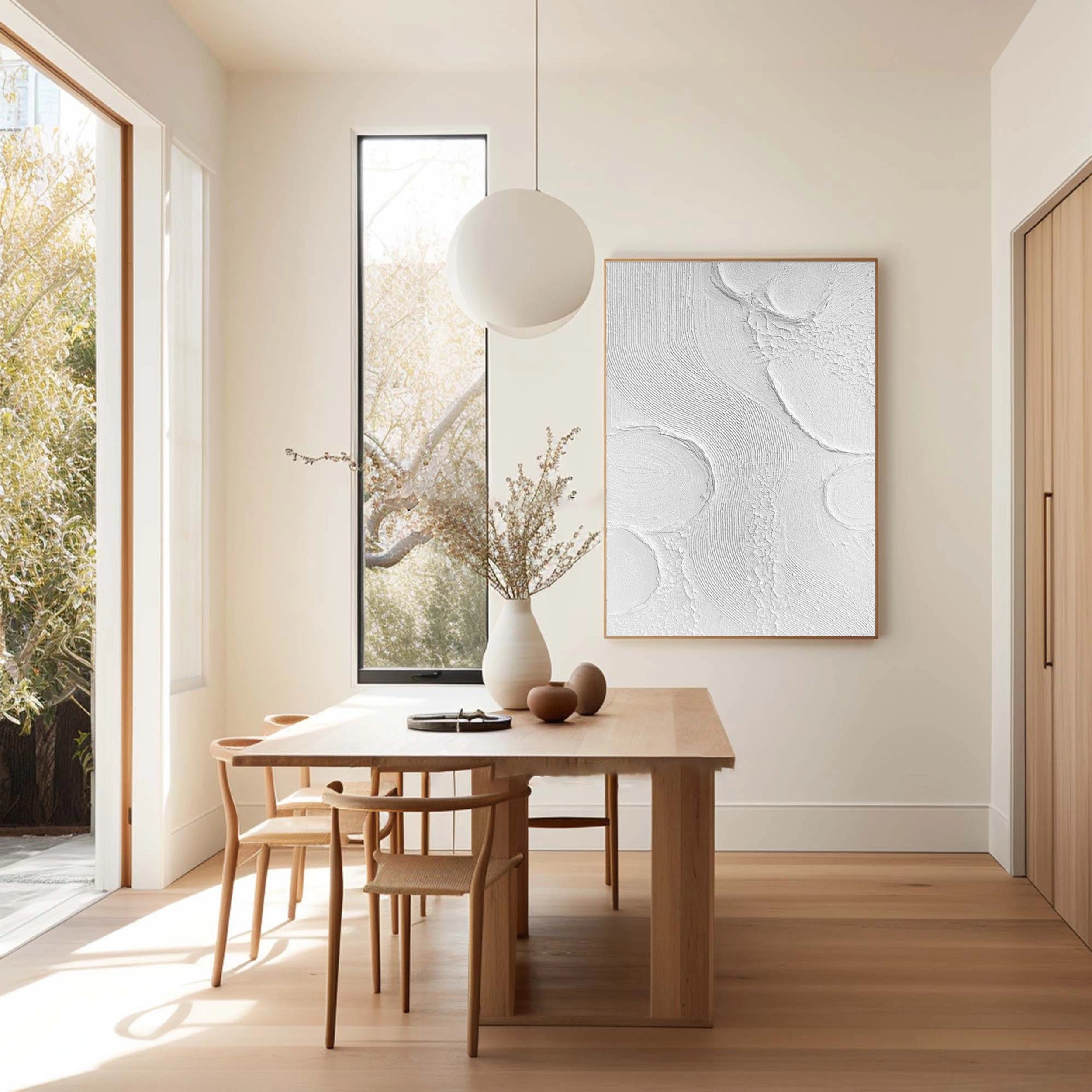 White Textured Minimalist Wall Art #WT061