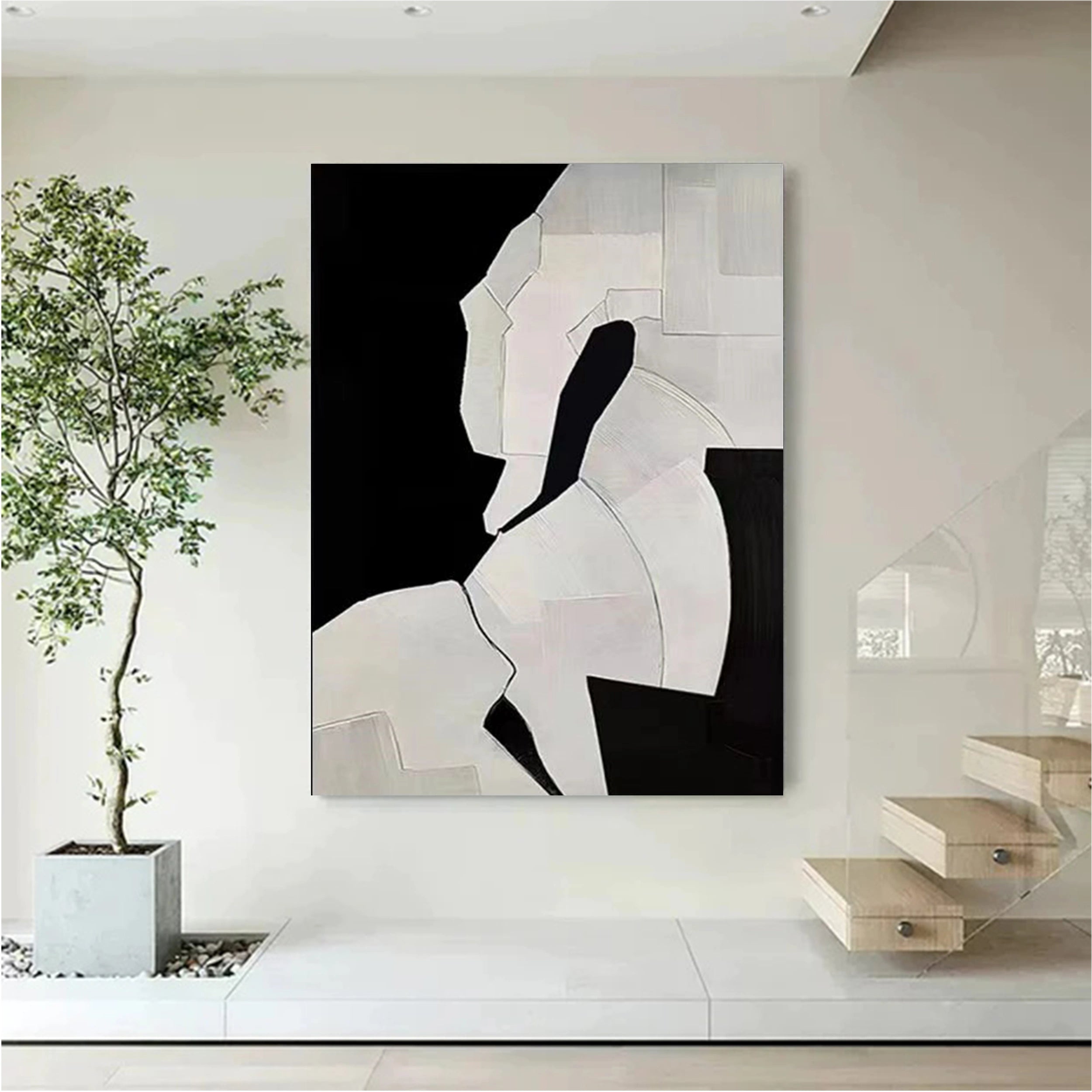 Black Textured Minimalist Wall Art #BT045