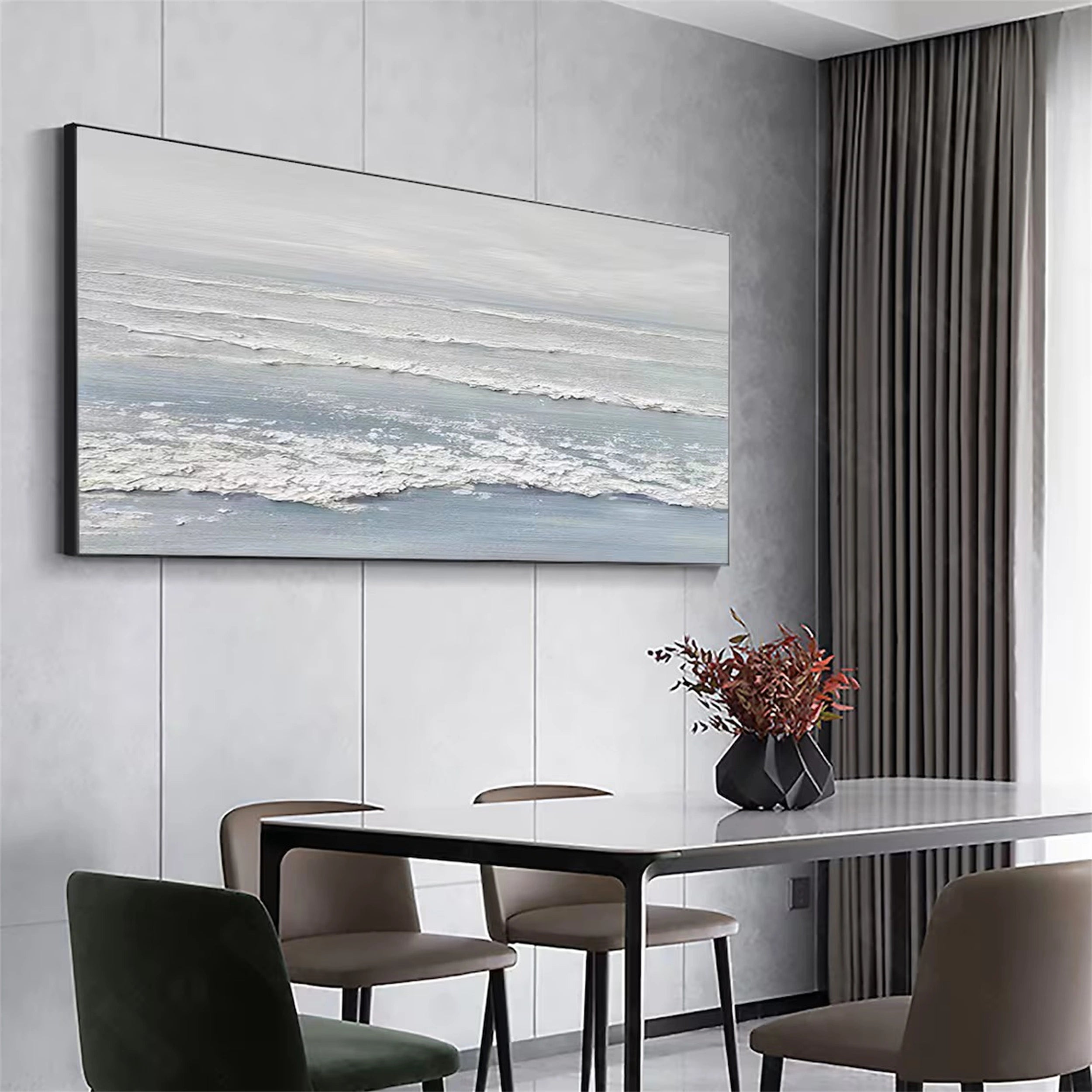 Blue Textured Minimalist Wall Art #BL020