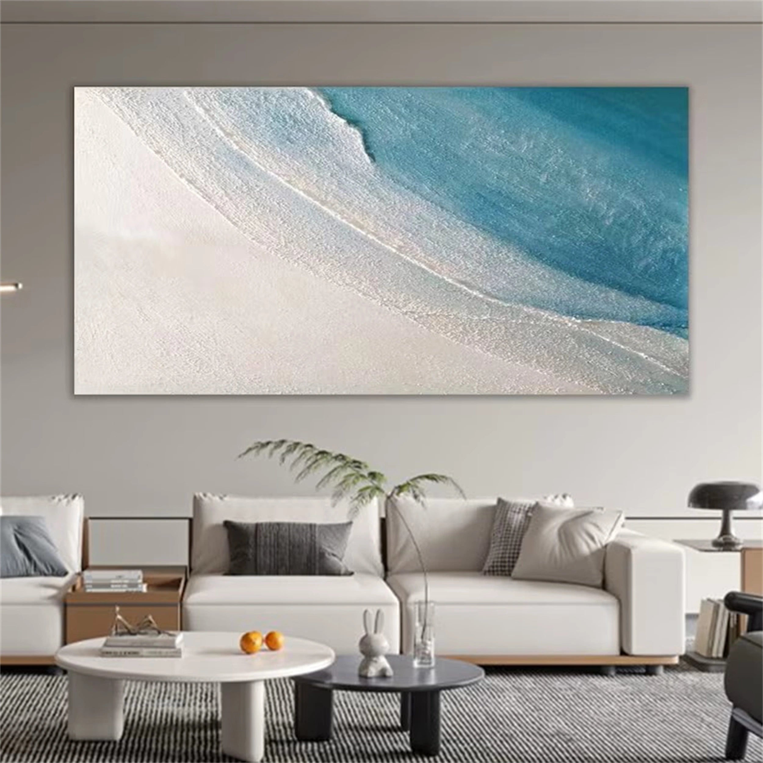 Blue Textured Minimalist Wall Art #BL014