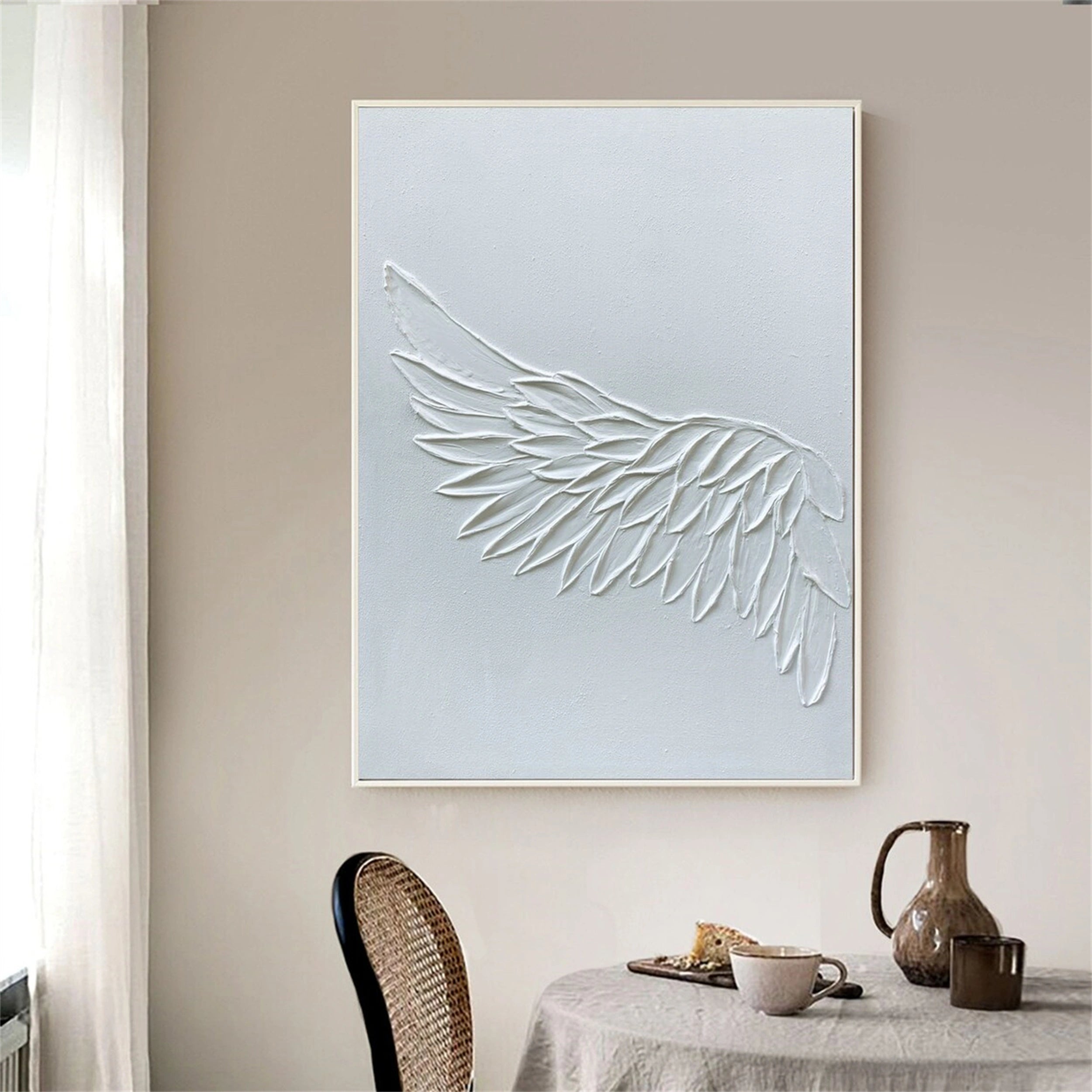 White Textured Minimalist Wall Art #WT063