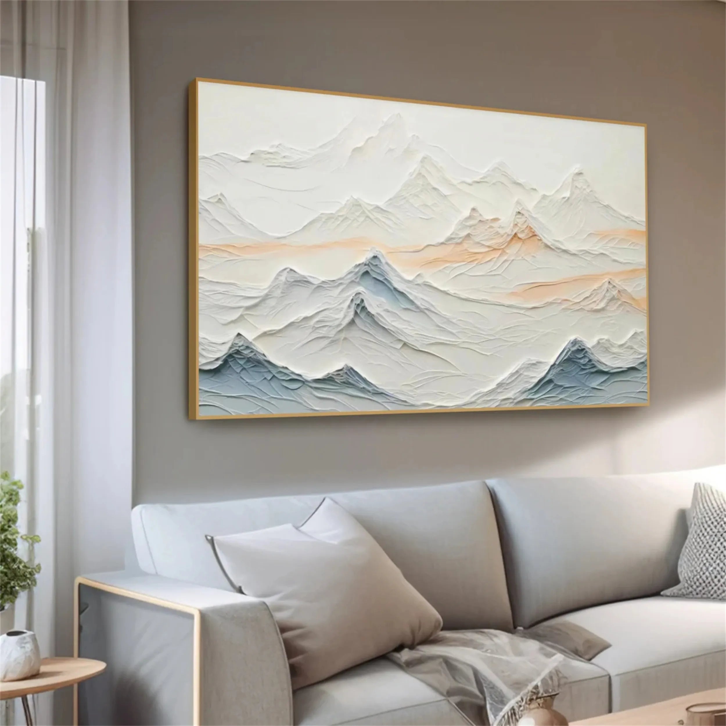 White Textured Minimalist Wall Art #WT122