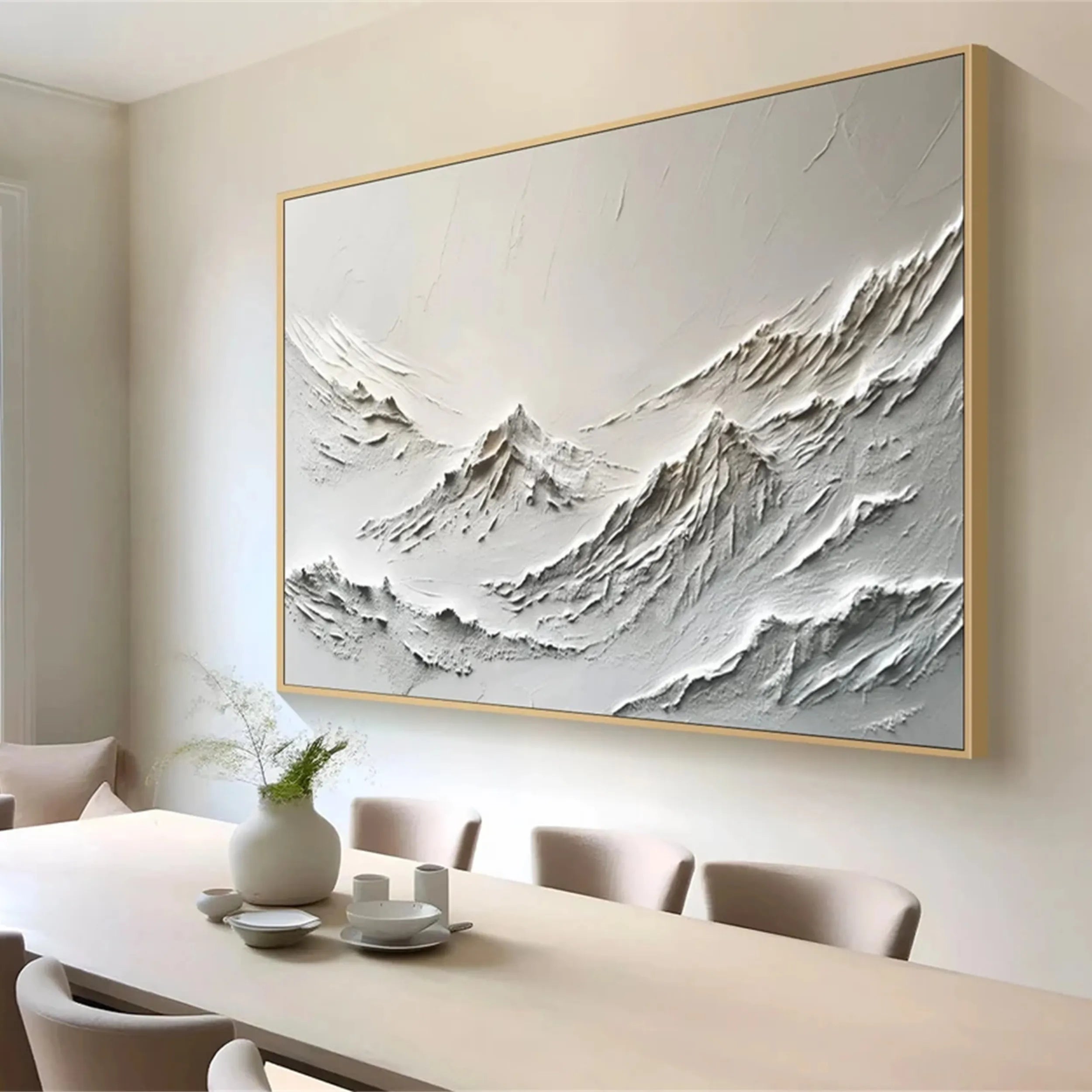 White Textured Minimalist Wall Art #WT120