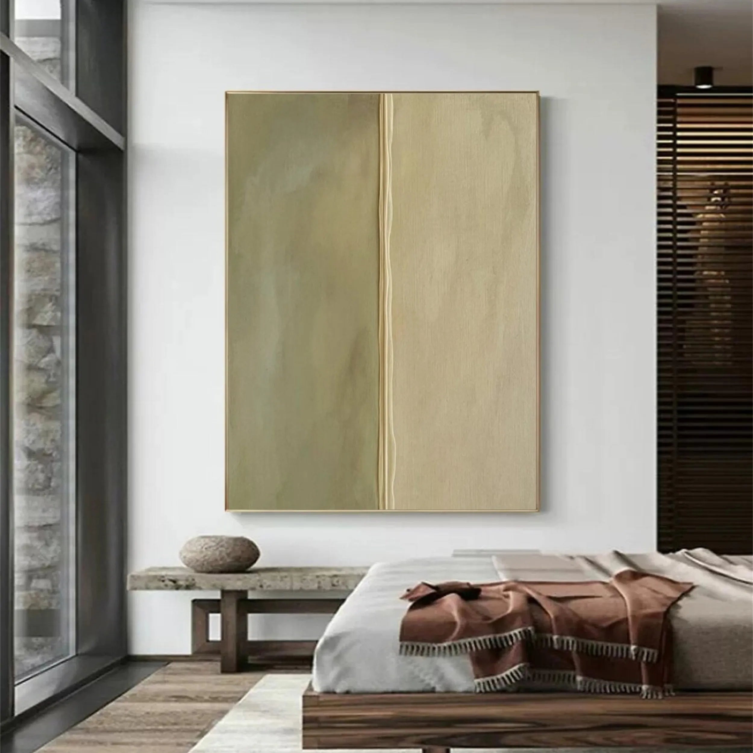 Green Textured Minimalist Wall Art #GT022