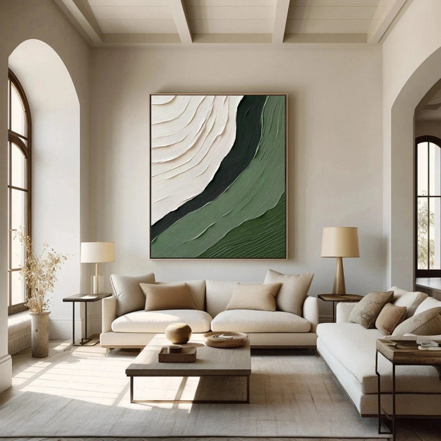 Green Textured Minimalist Wall Art #GT044