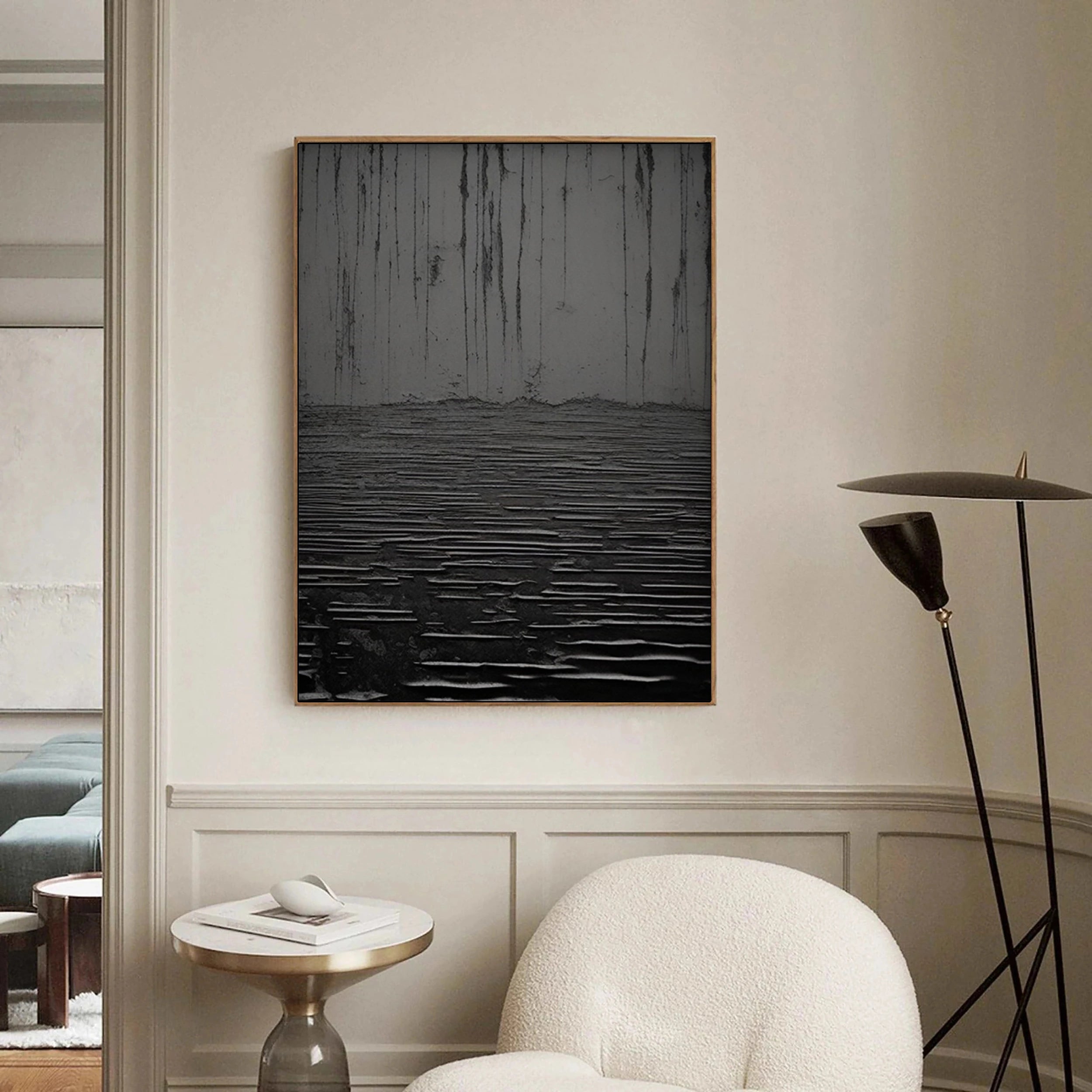 Black Textured Minimalist Wall Art #BT041