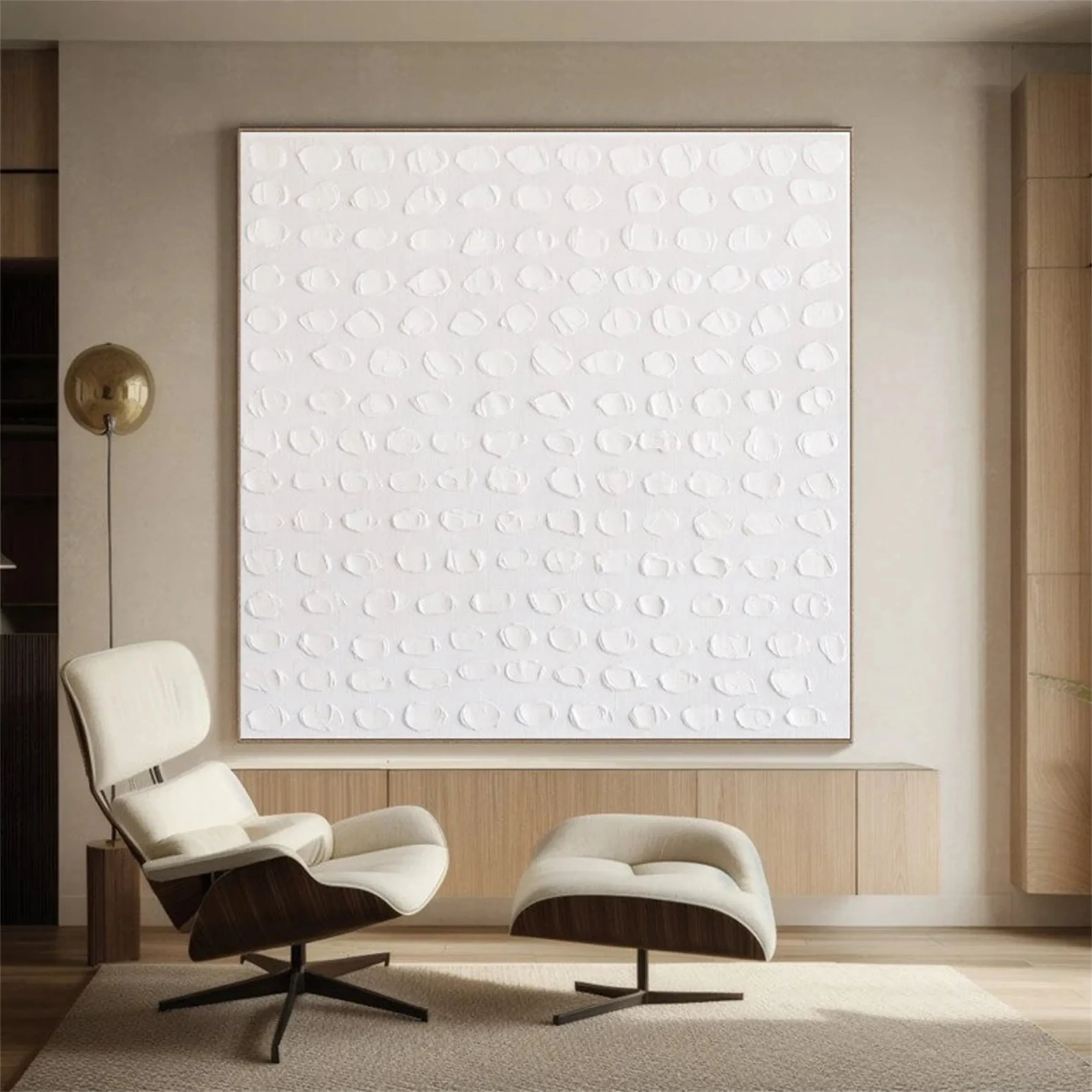 White Textured Minimalist Wall Art #WT102