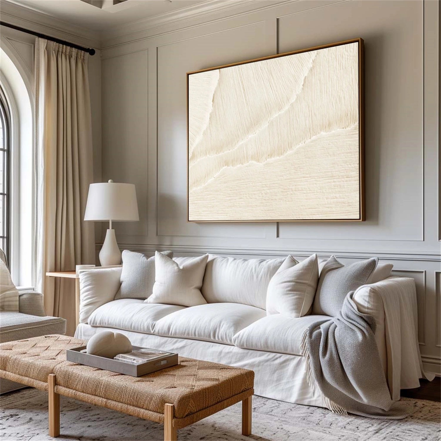 White Textured Minimalist Wall Art #WT012