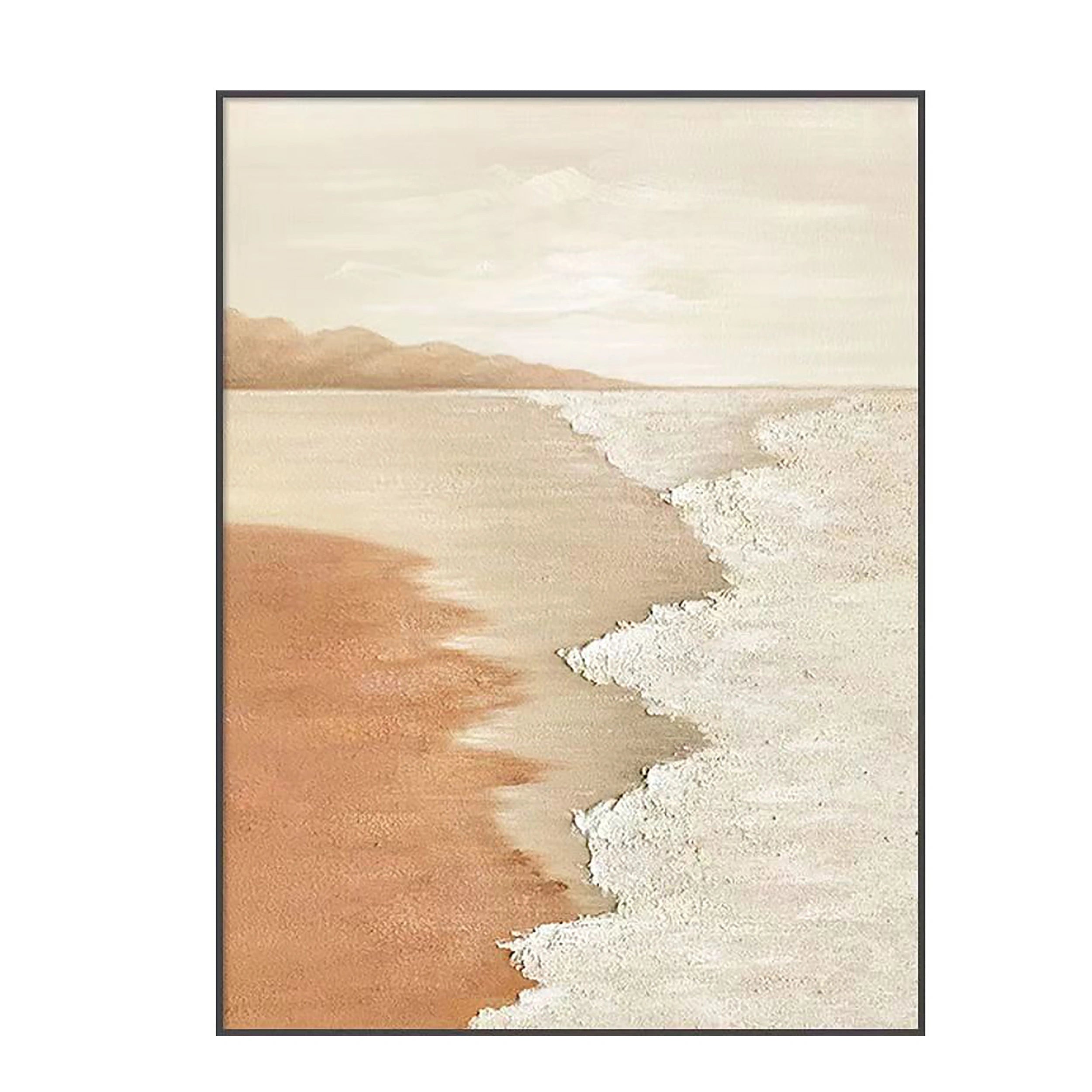 Beige & Brown Textured Minimalist Wall Art #BM019
