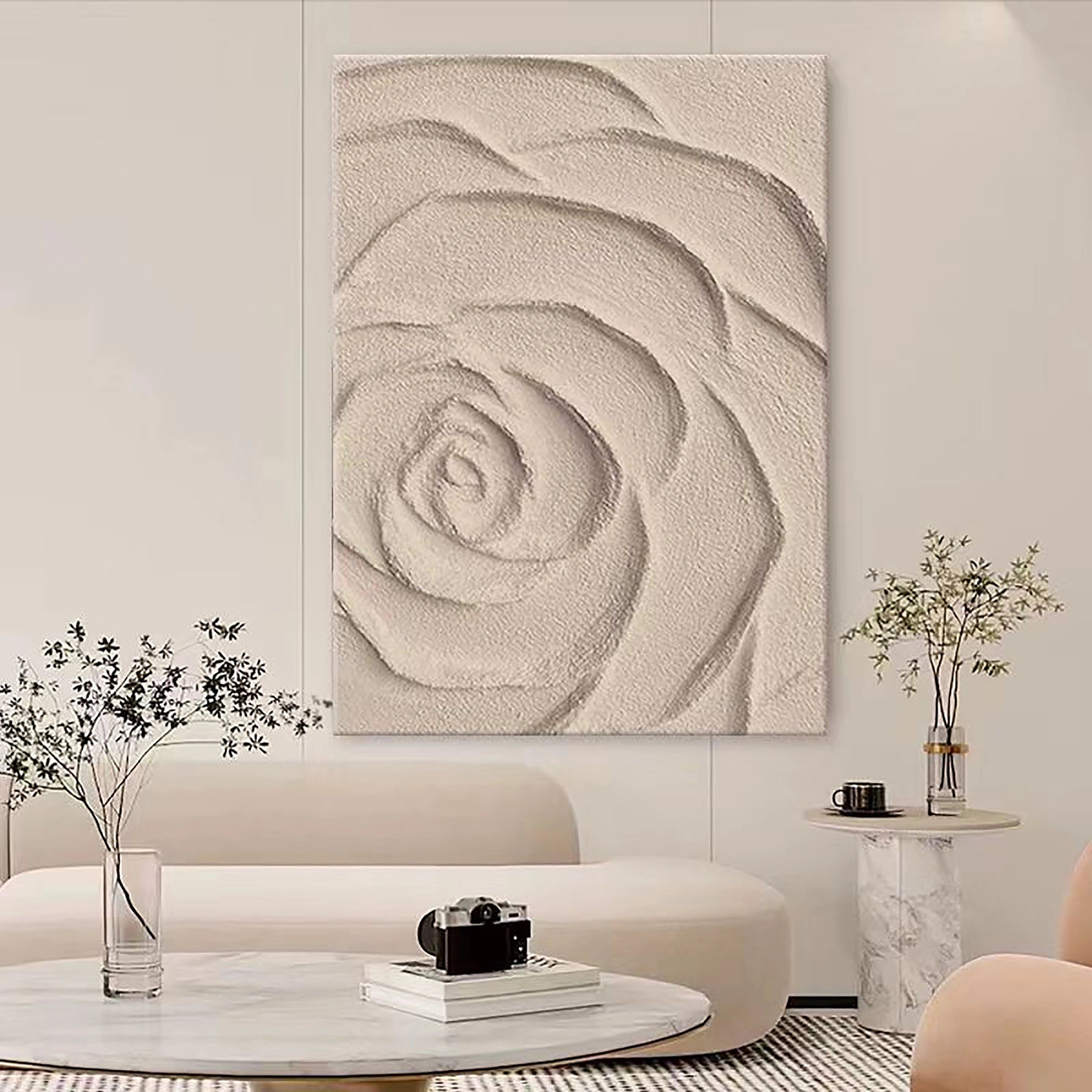 Beige & Brown Textured Minimalist Wall Art #BM022