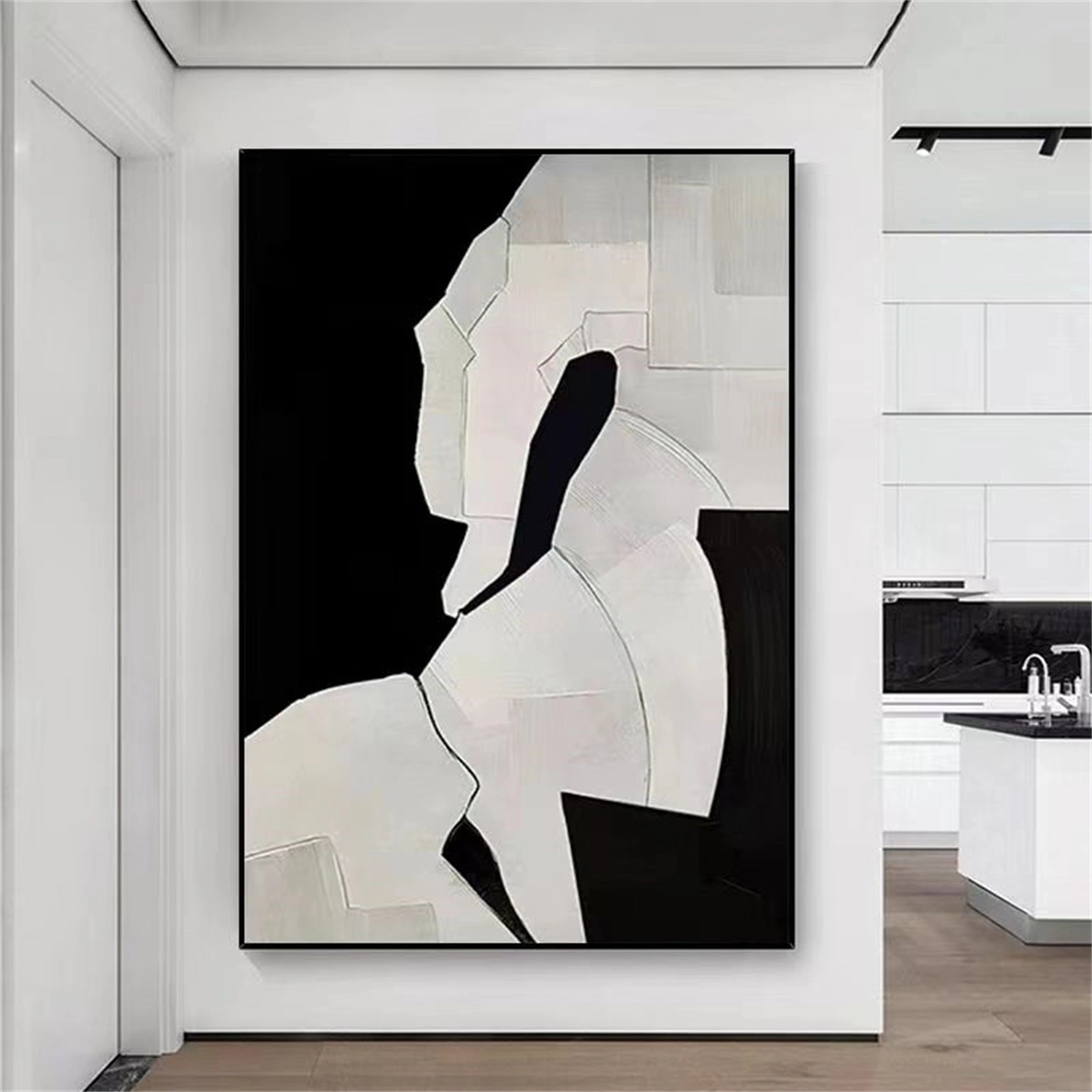 Black Textured Minimalist Wall Art #BT045