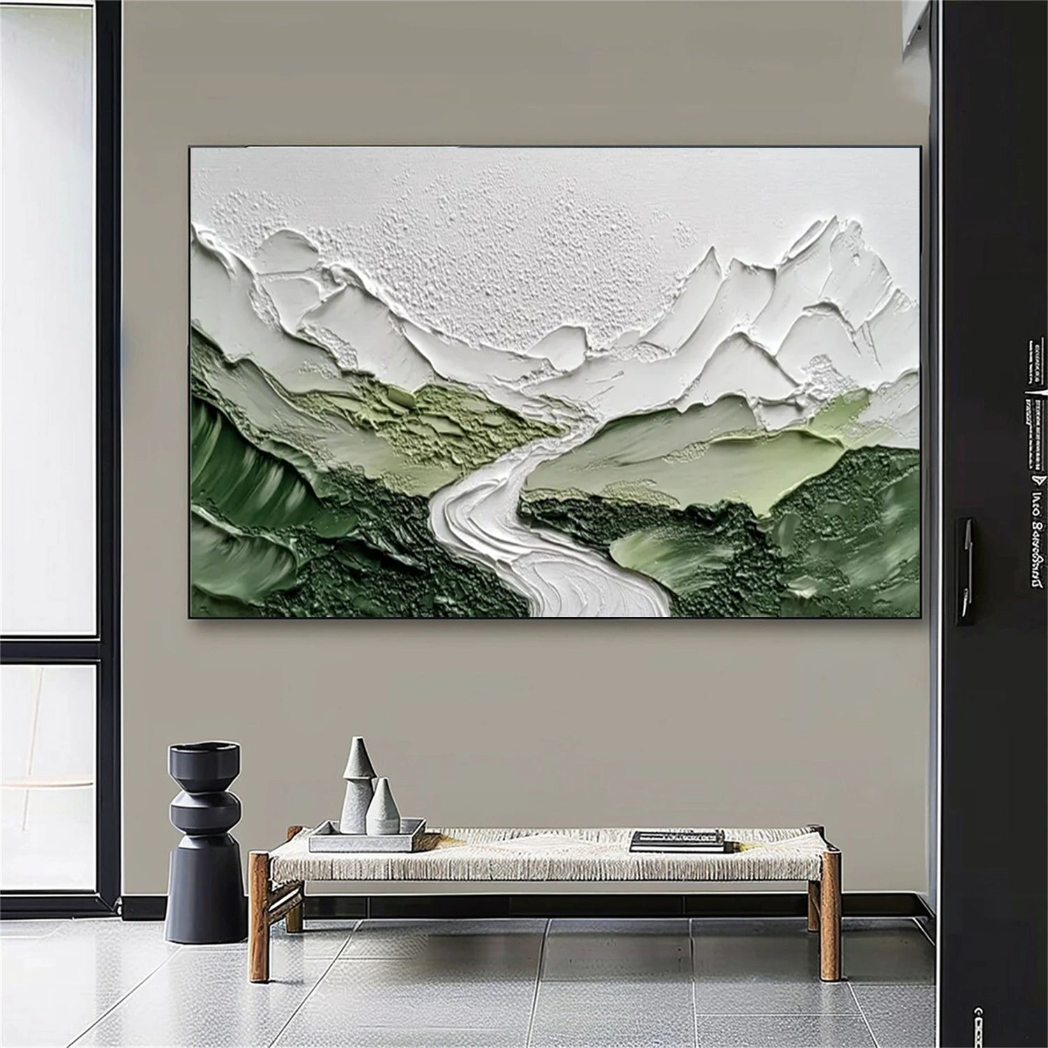 Green Textured Minimalist Wall Art #GT048