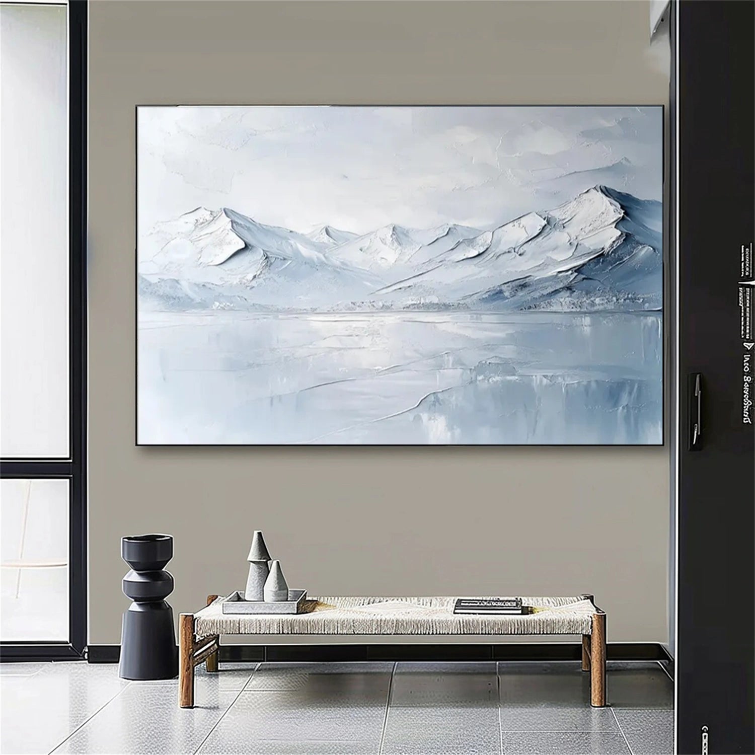 Blue Textured Minimalist Wall Art #BL025