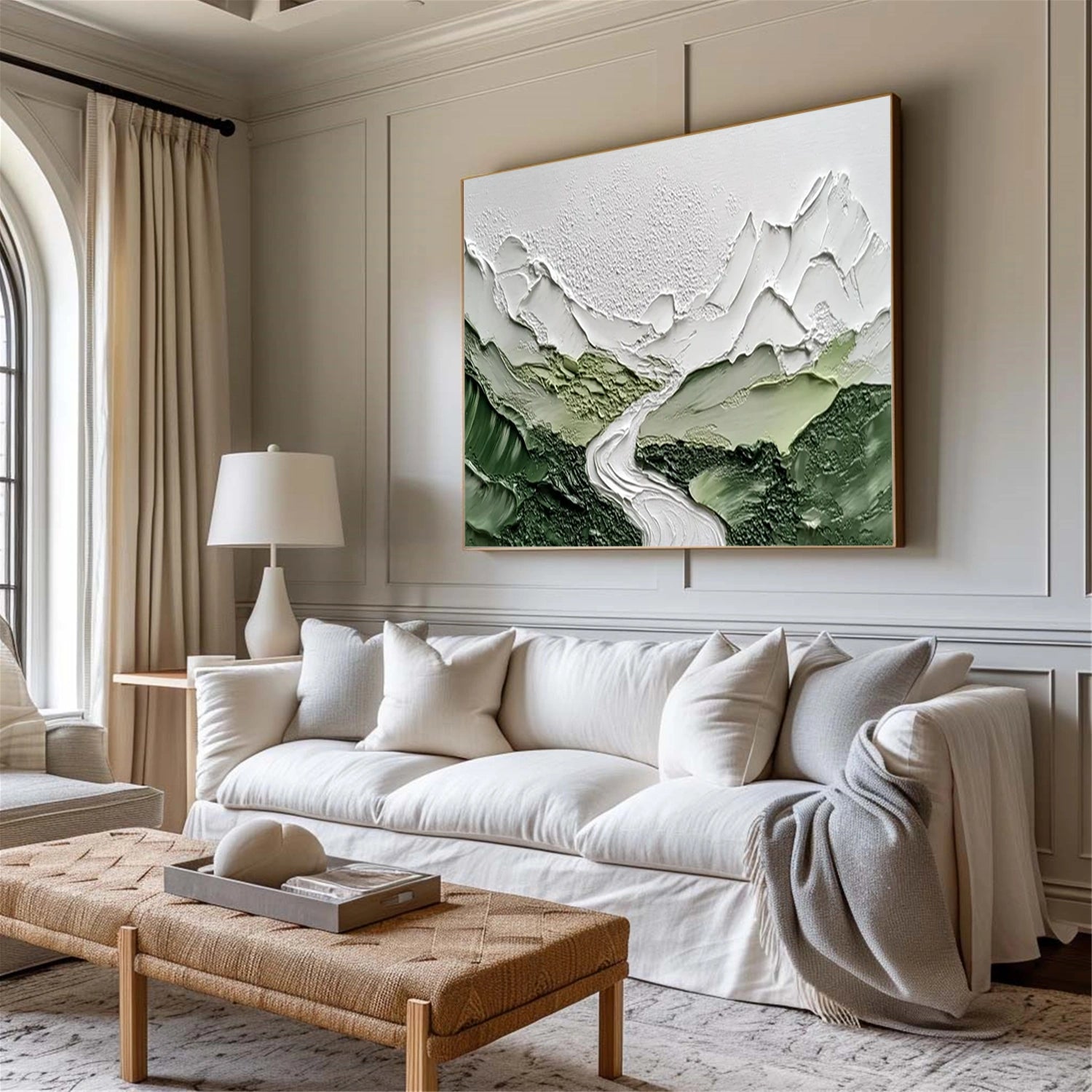 Green Textured Minimalist Wall Art #GT048