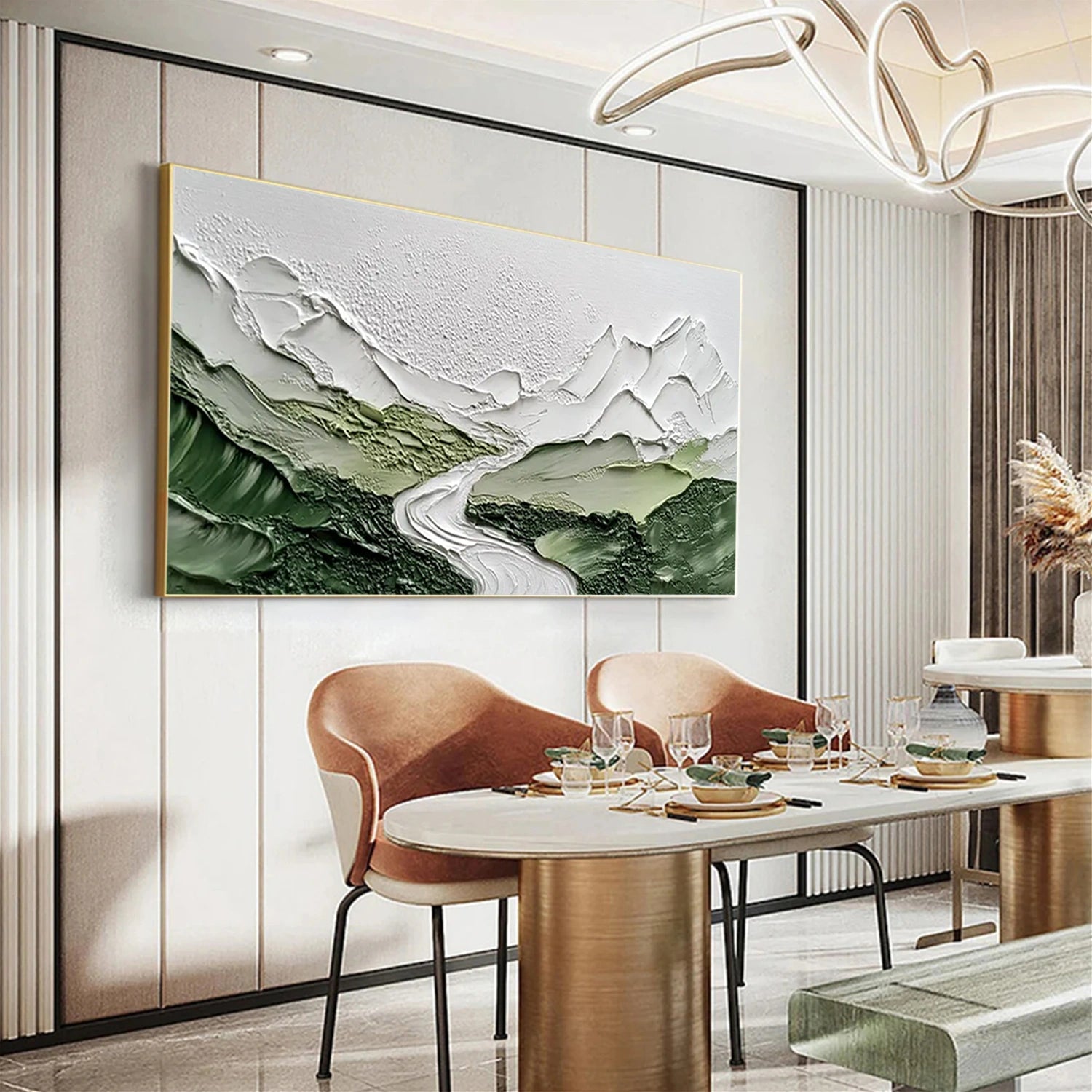 Green Textured Minimalist Wall Art #GT048