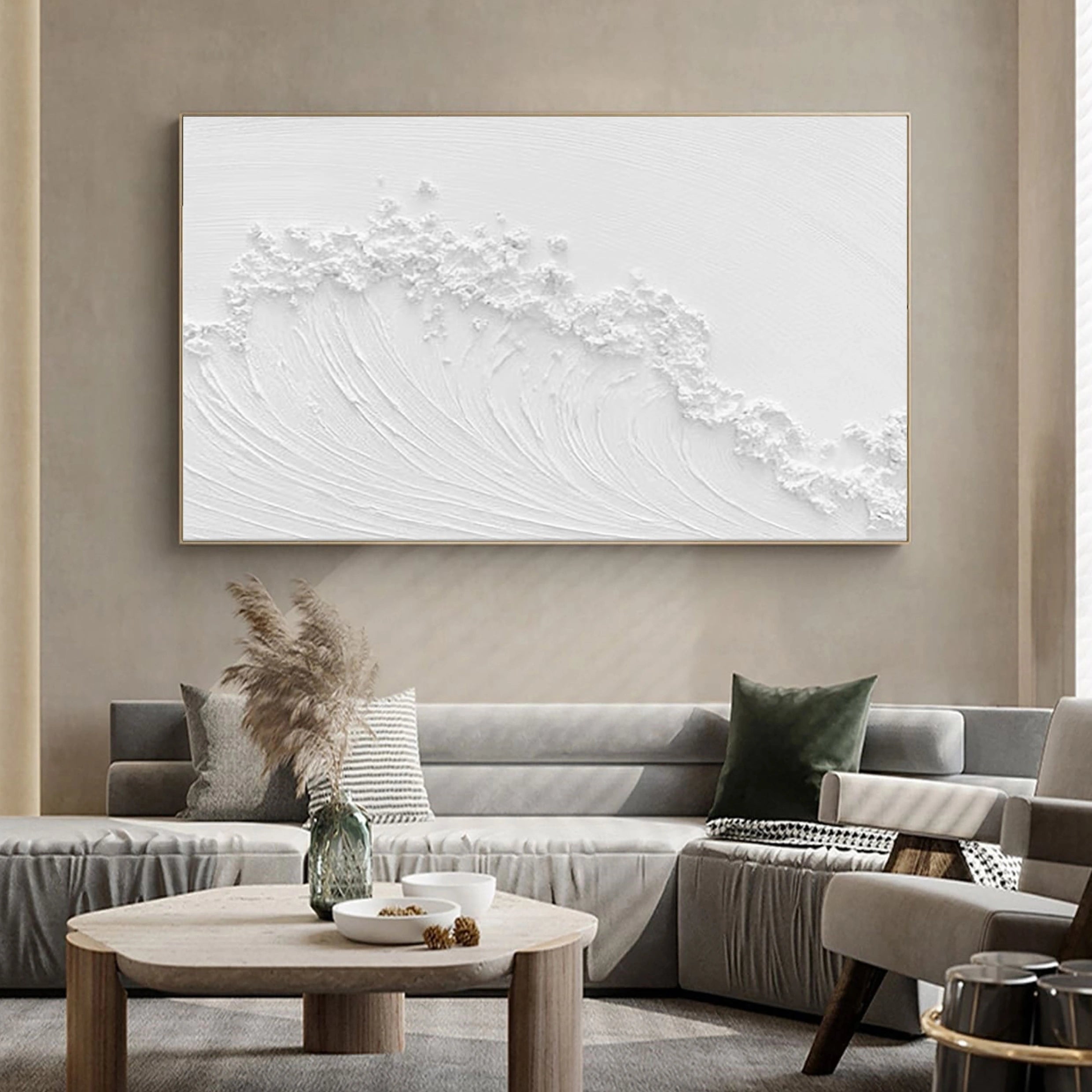 White Textured Minimalist Wall Art #WT052