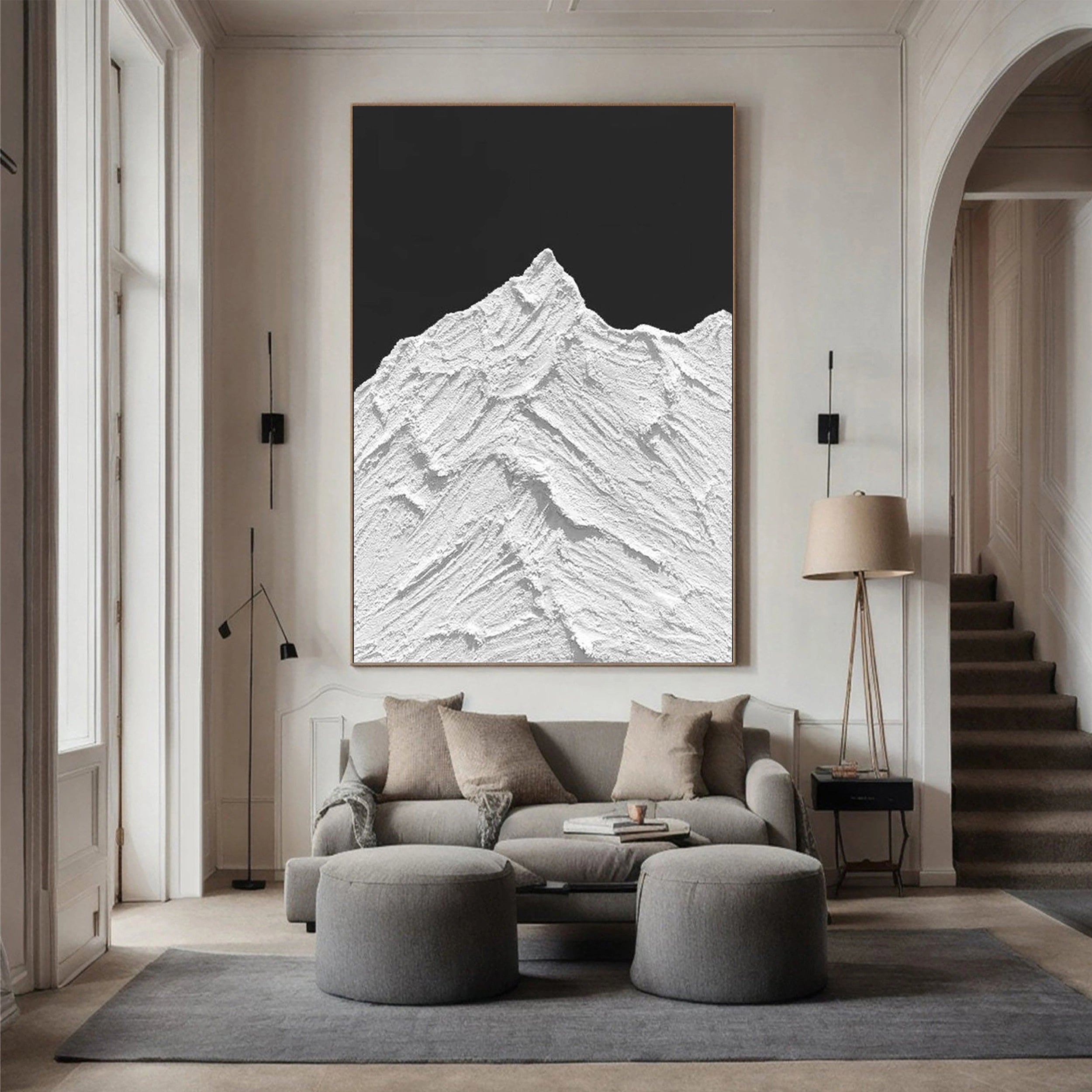 White Textured Minimalist Wall Art #WT071
