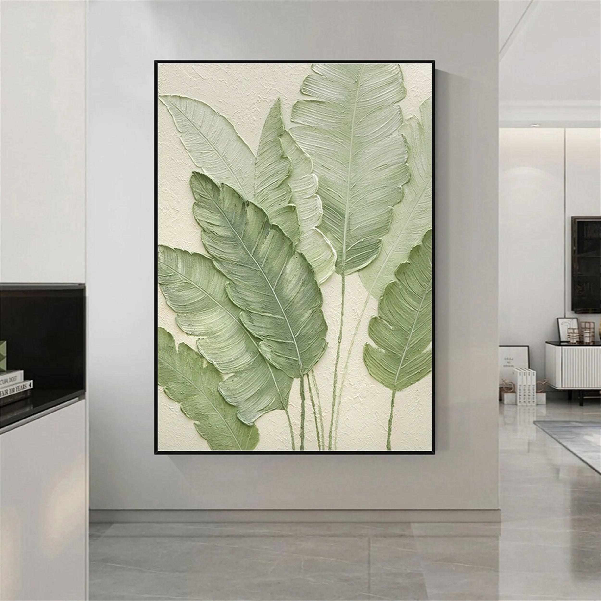 Green Textured Minimalist Wall Art #GT038