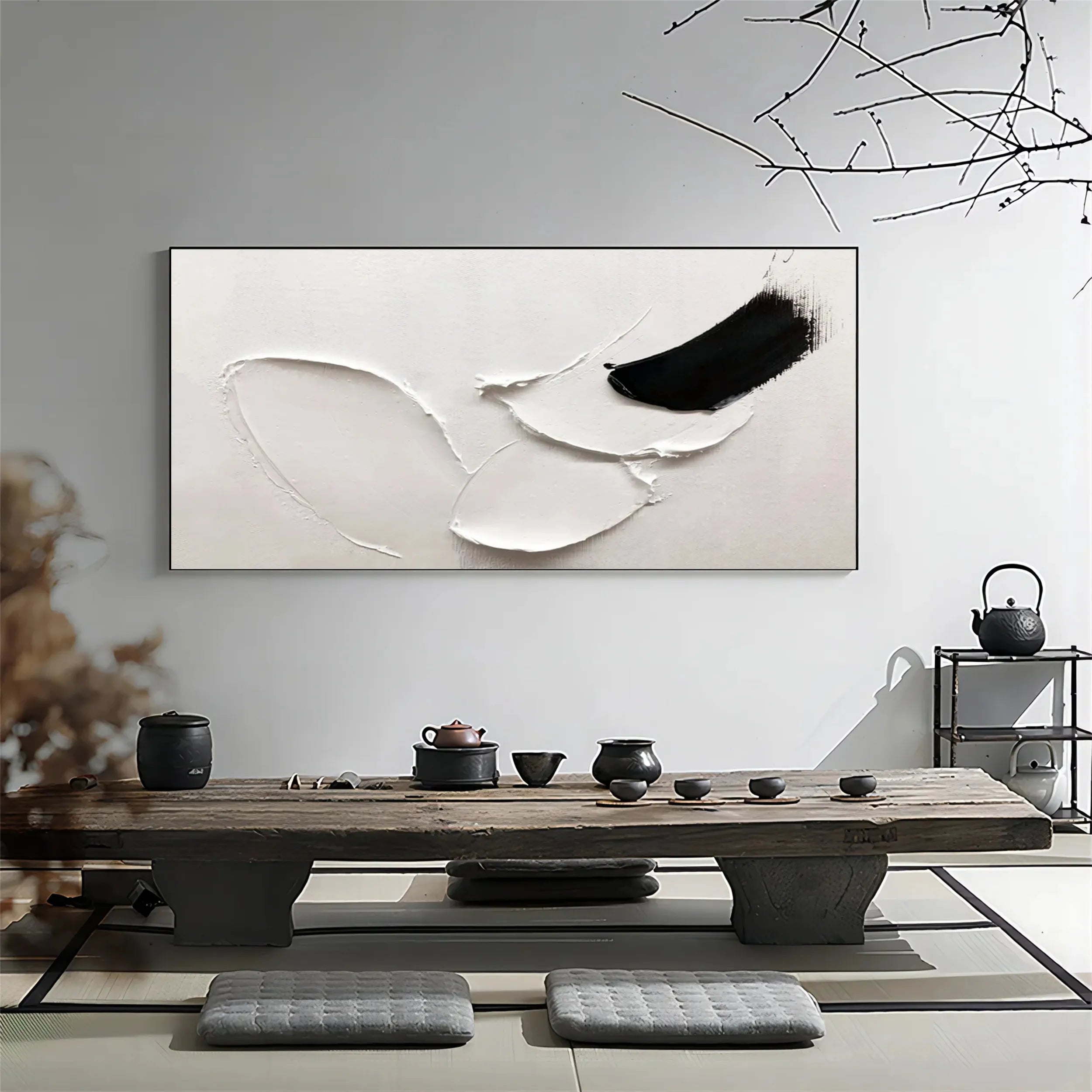 White Textured Minimalist Wall Art #WT112