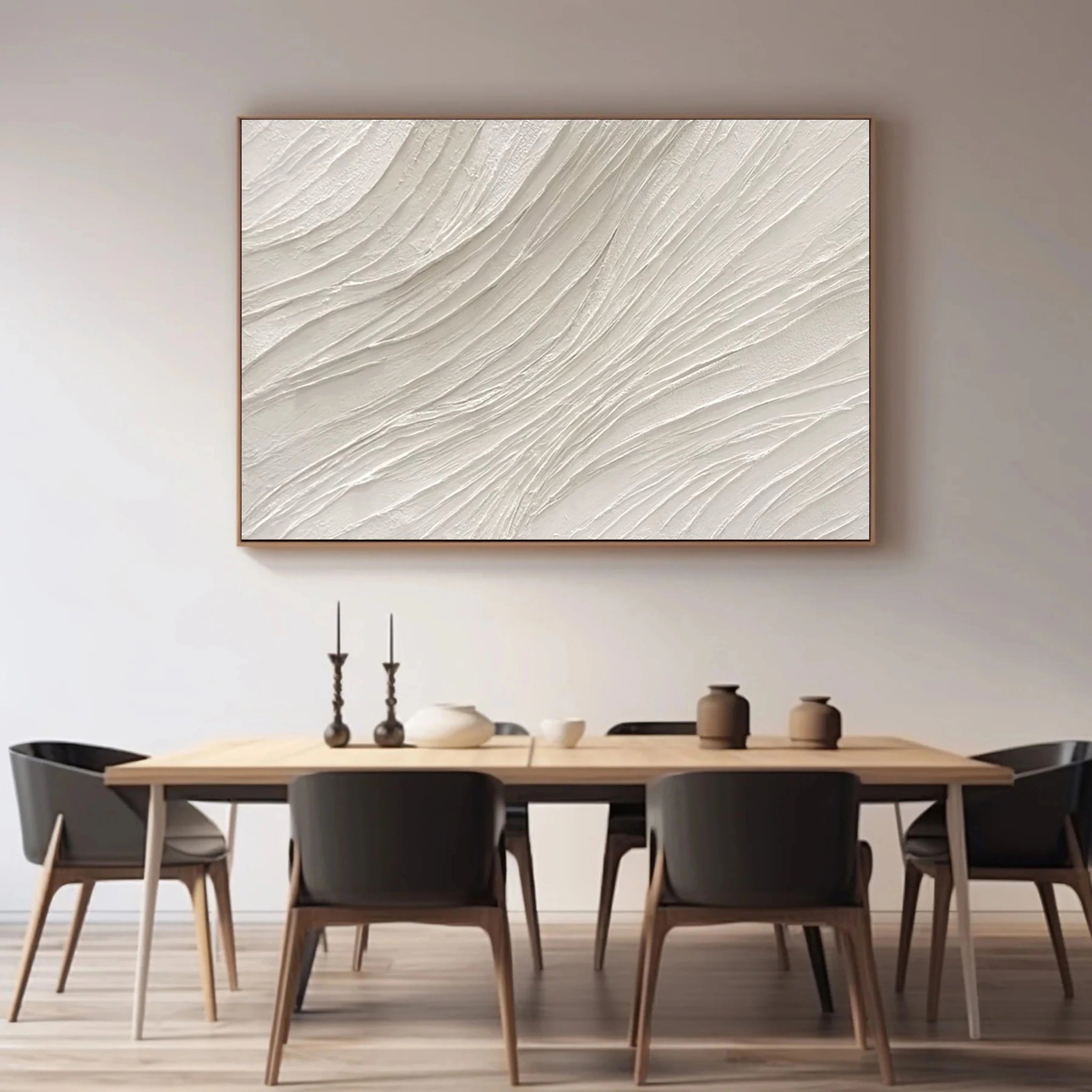 White Textured Minimalist Wall Art #WT069