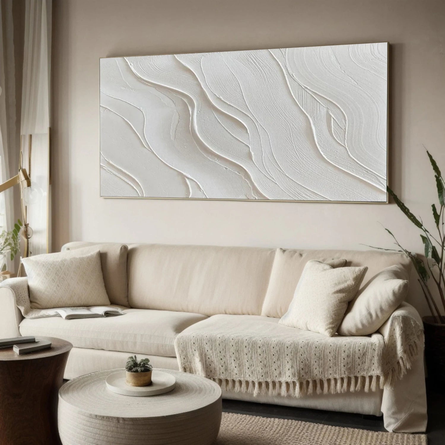 White Textured Minimalist Wall Art #WT182