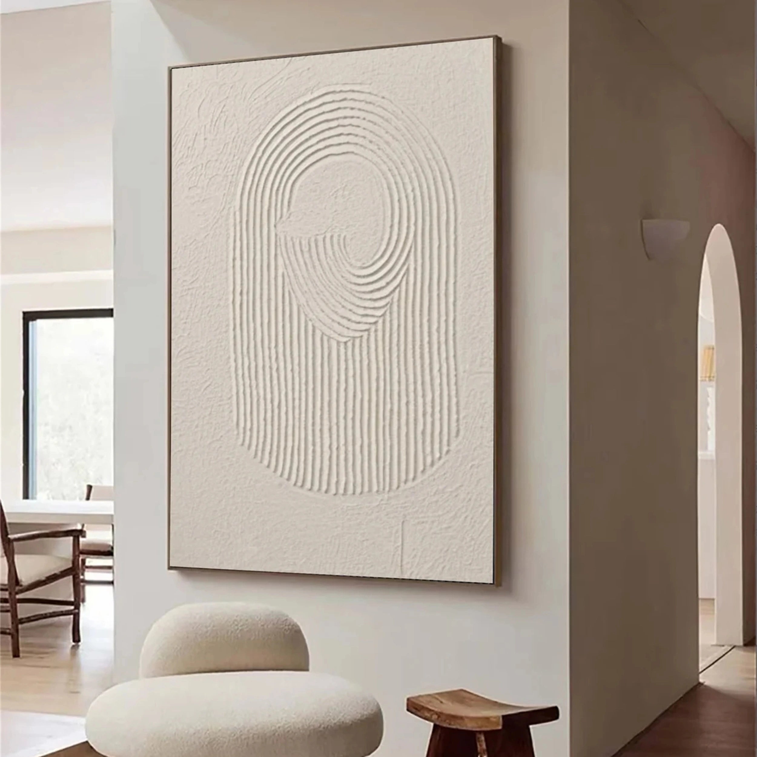 Beige & Brown Textured Minimalist Wall Art #BM027