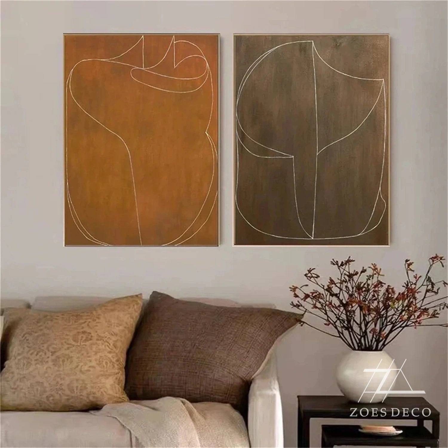Wabi Sabi Abstract Wall Art Set of 2 #WA167