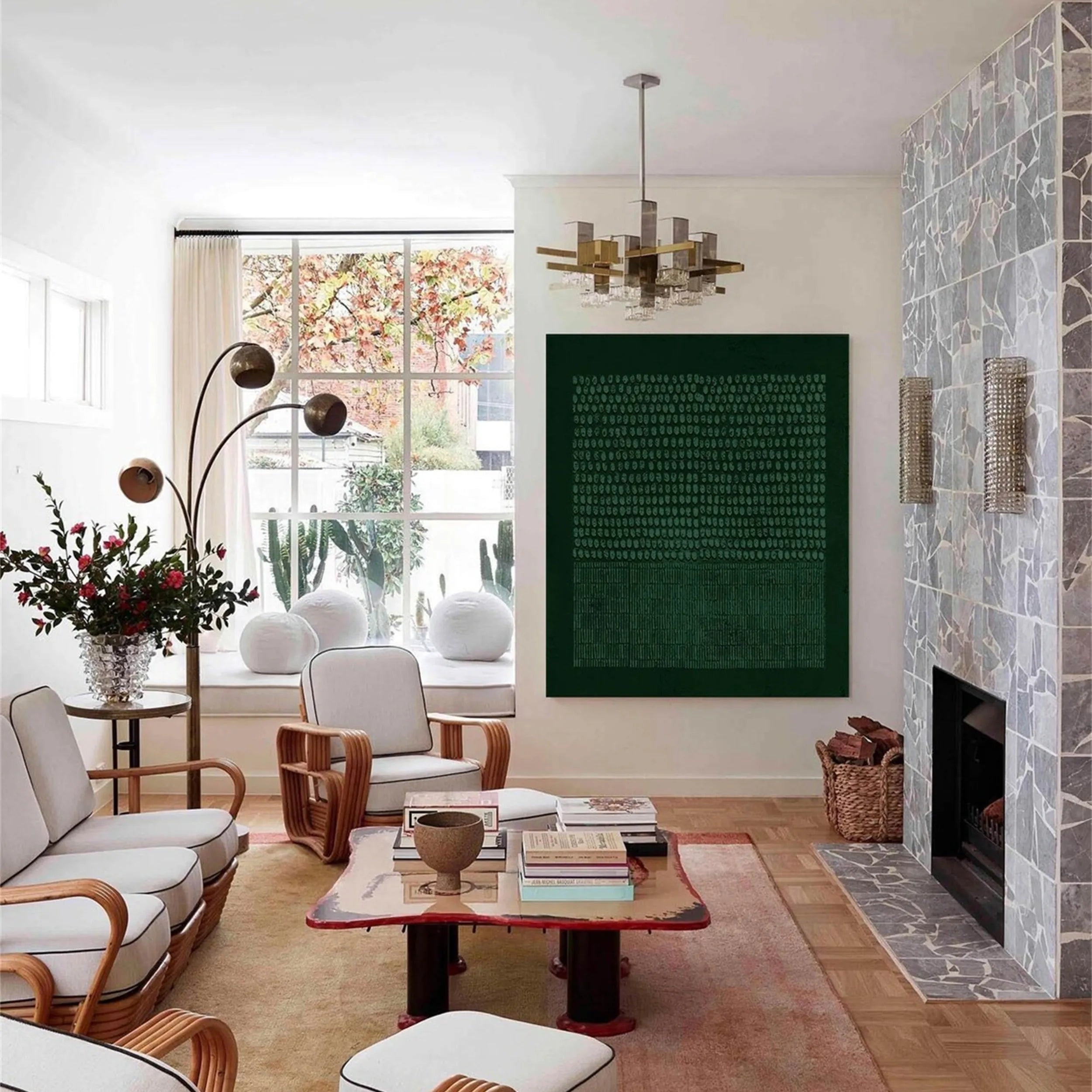 Green Textured Minimalist Wall Art #GT011