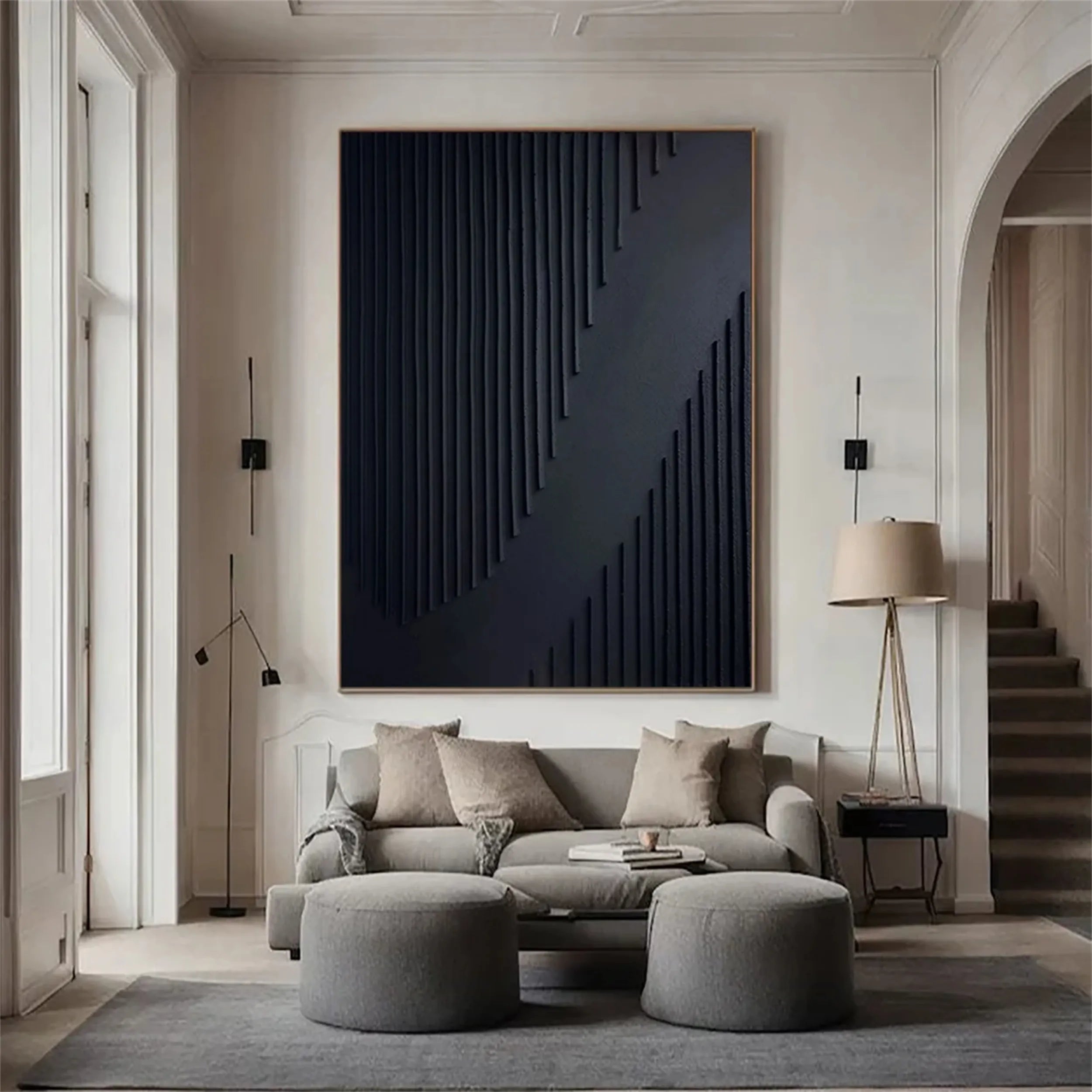 Black Textured Minimalist Wall Art #BT054