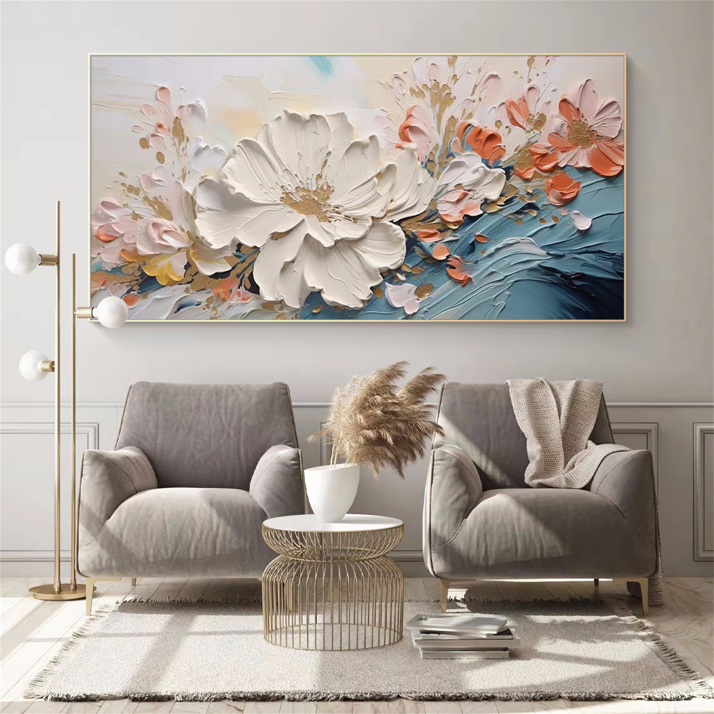 Colorful Tree And Flower Painting #TF032