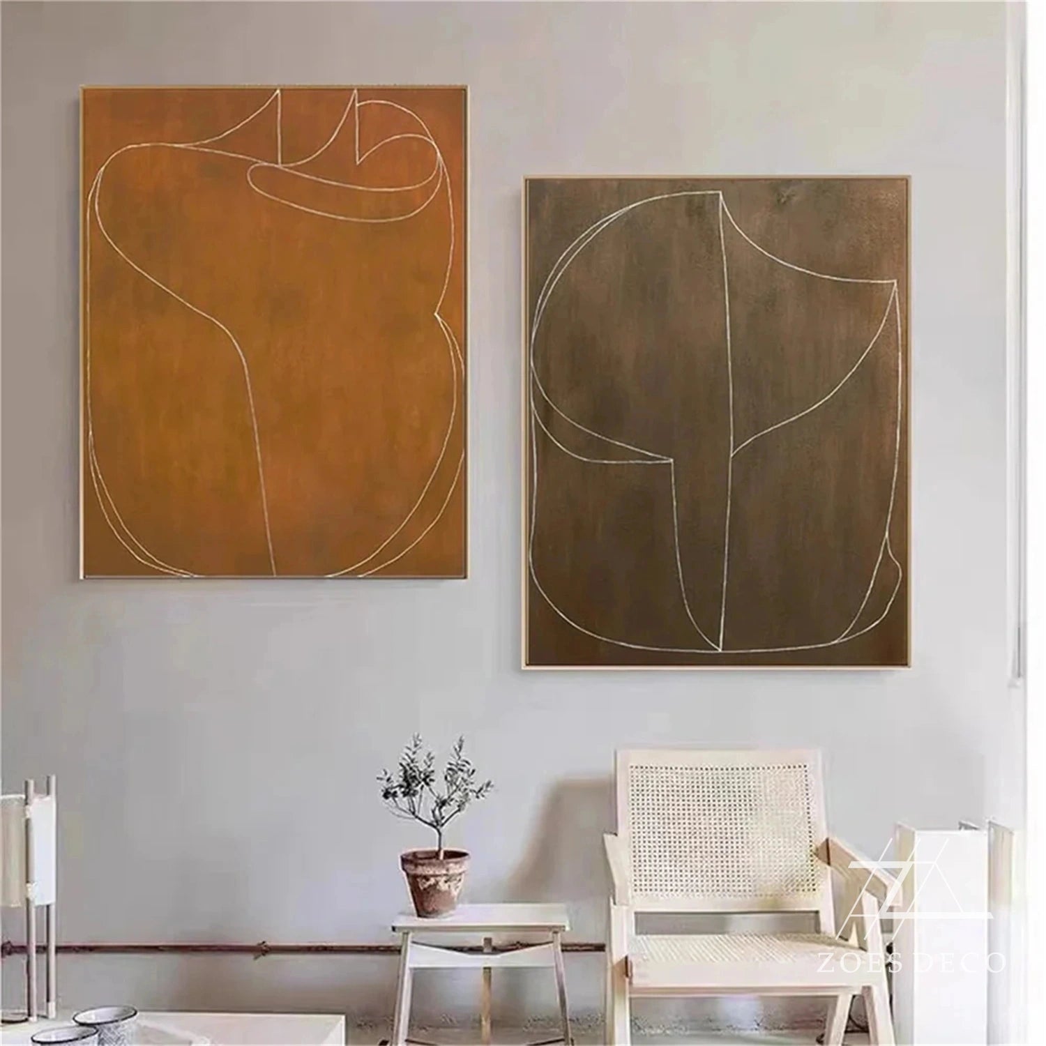 Wabi Sabi Abstract Wall Art Set of 2 #WA167