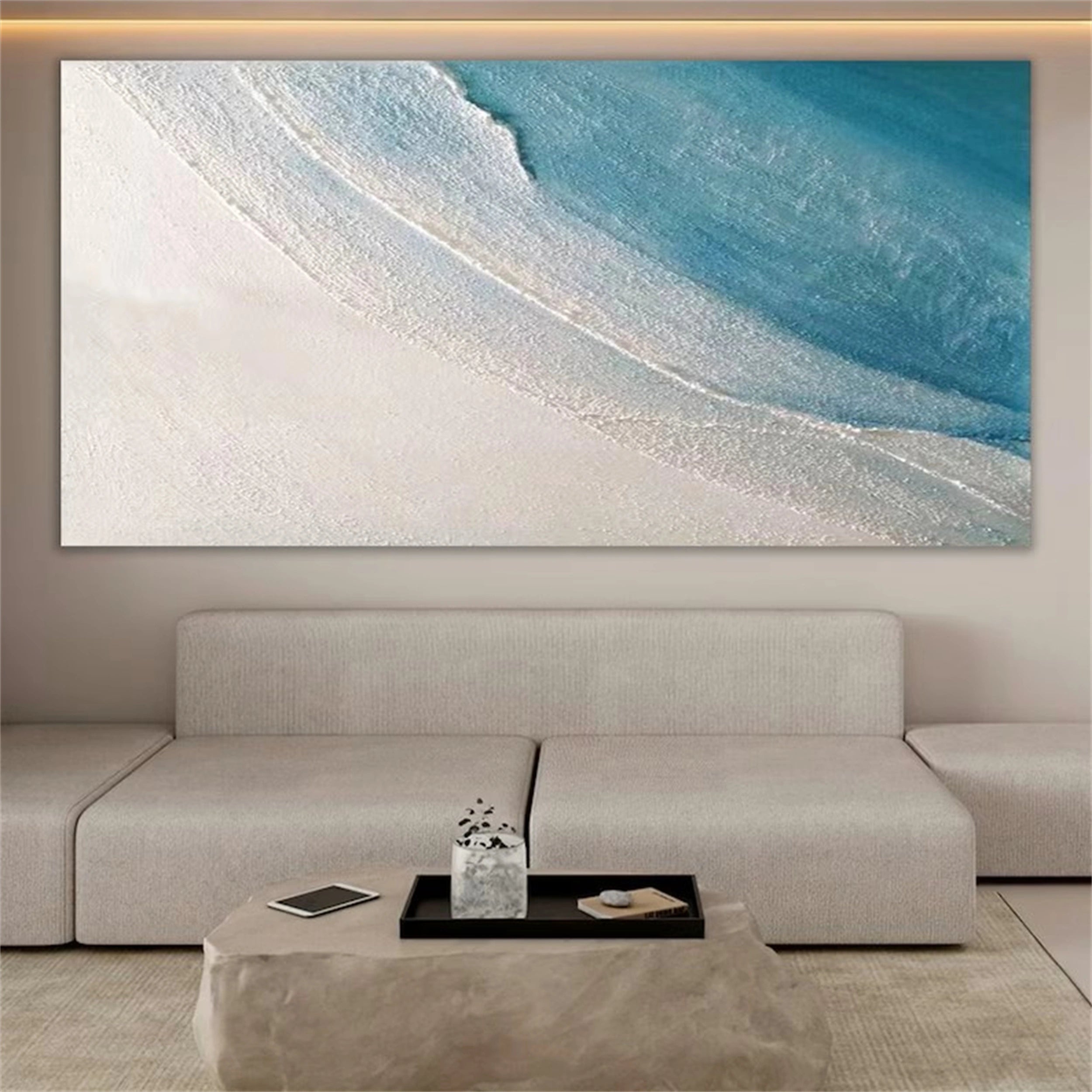 Blue Textured Minimalist Wall Art #BL014