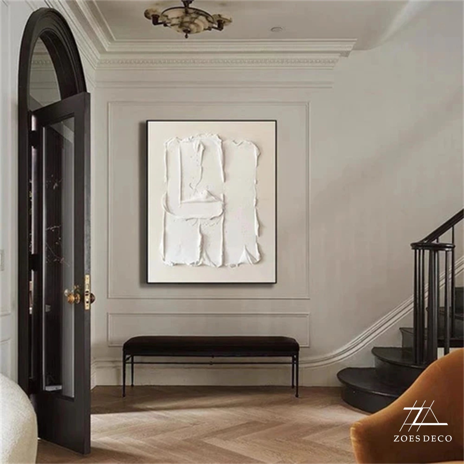 White Textured Minimalist Wall Art #WT176