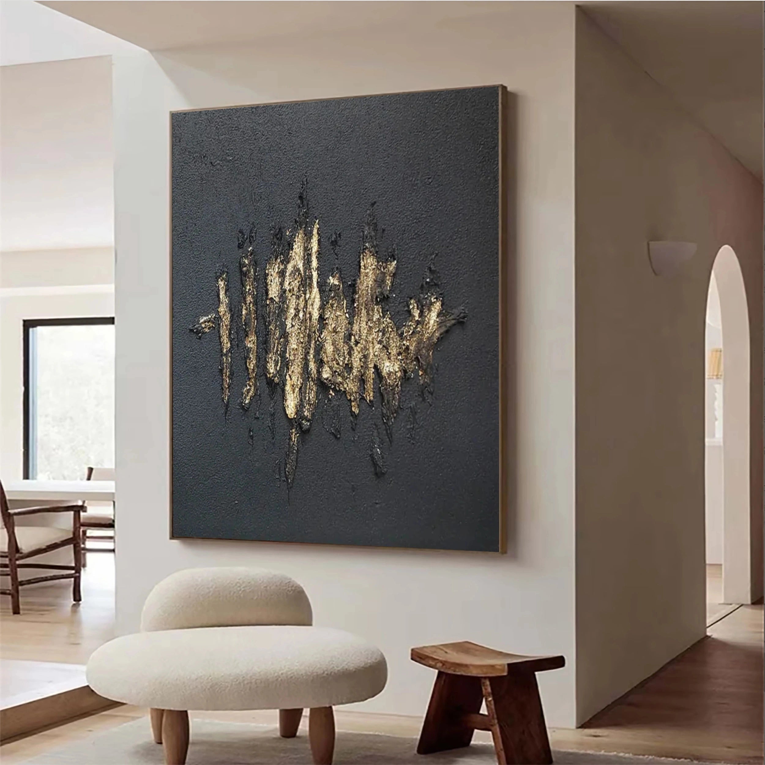 Black Textured Minimalist Wall Art #BT031