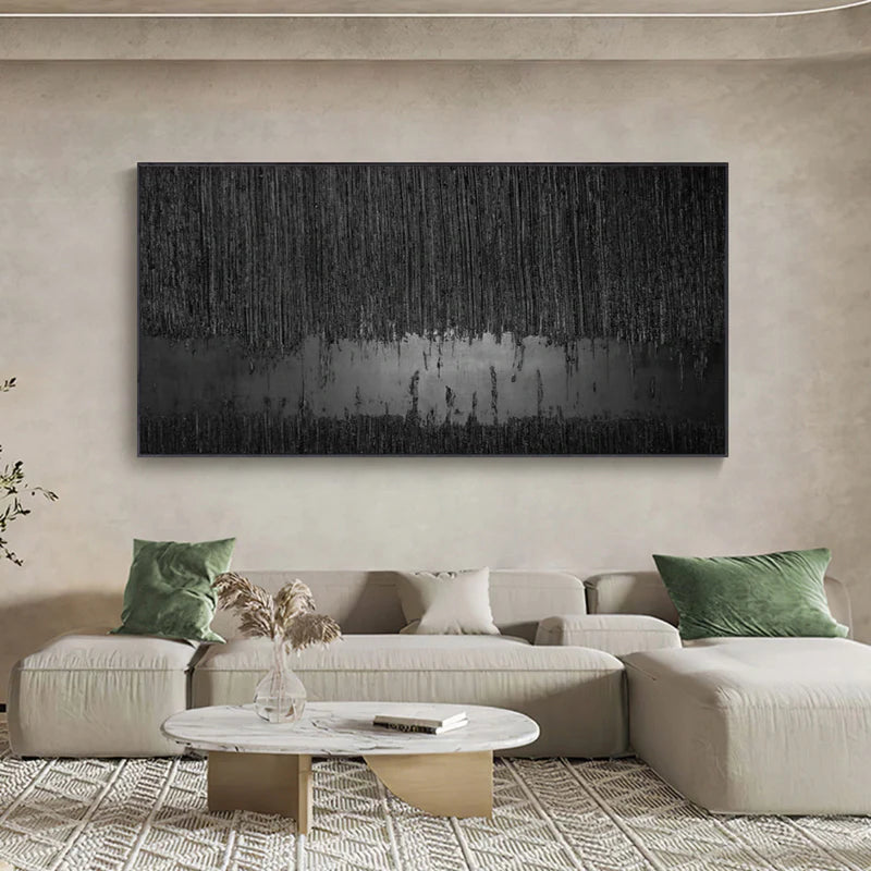 Black Textured Minimalist Wall Art #BT025