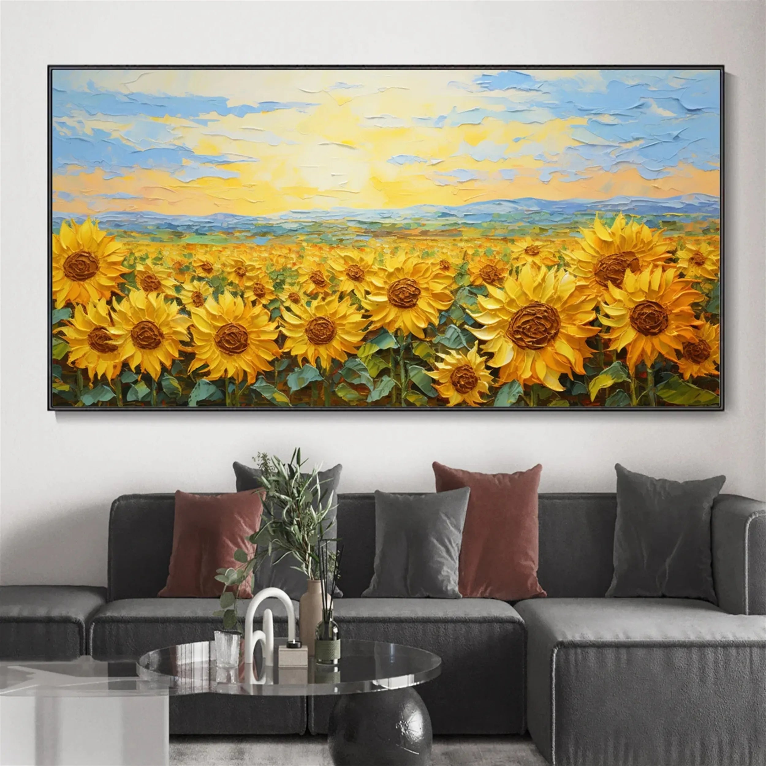 Colorful Tree And Flower Painting #TF058