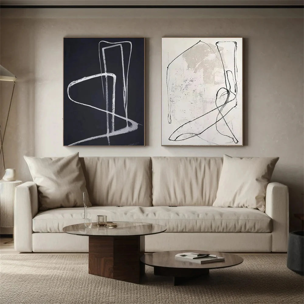 Wabi Sabi Abstract Wall Art Set of 2 #WA152