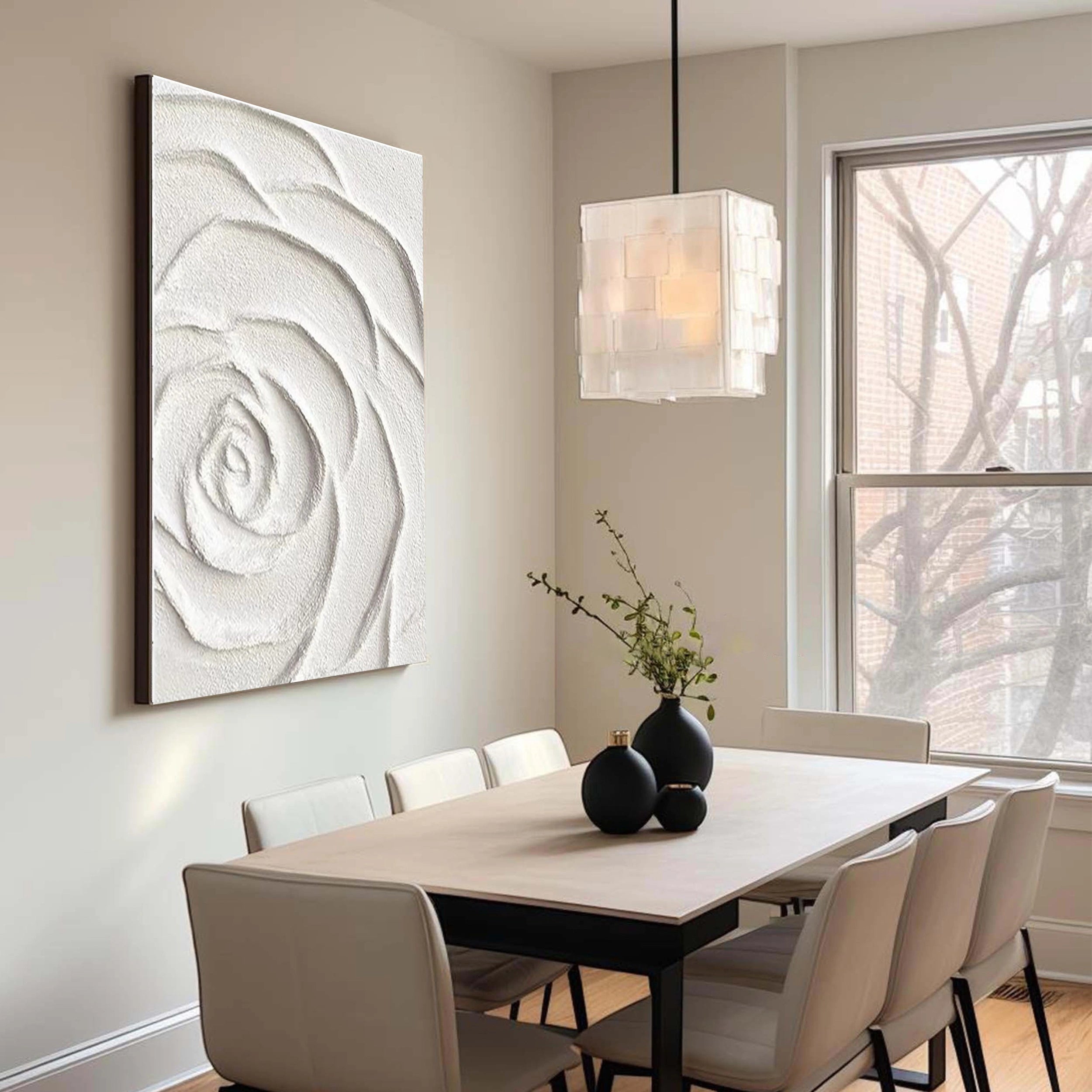 White Textured Minimalist Wall Art #WT054