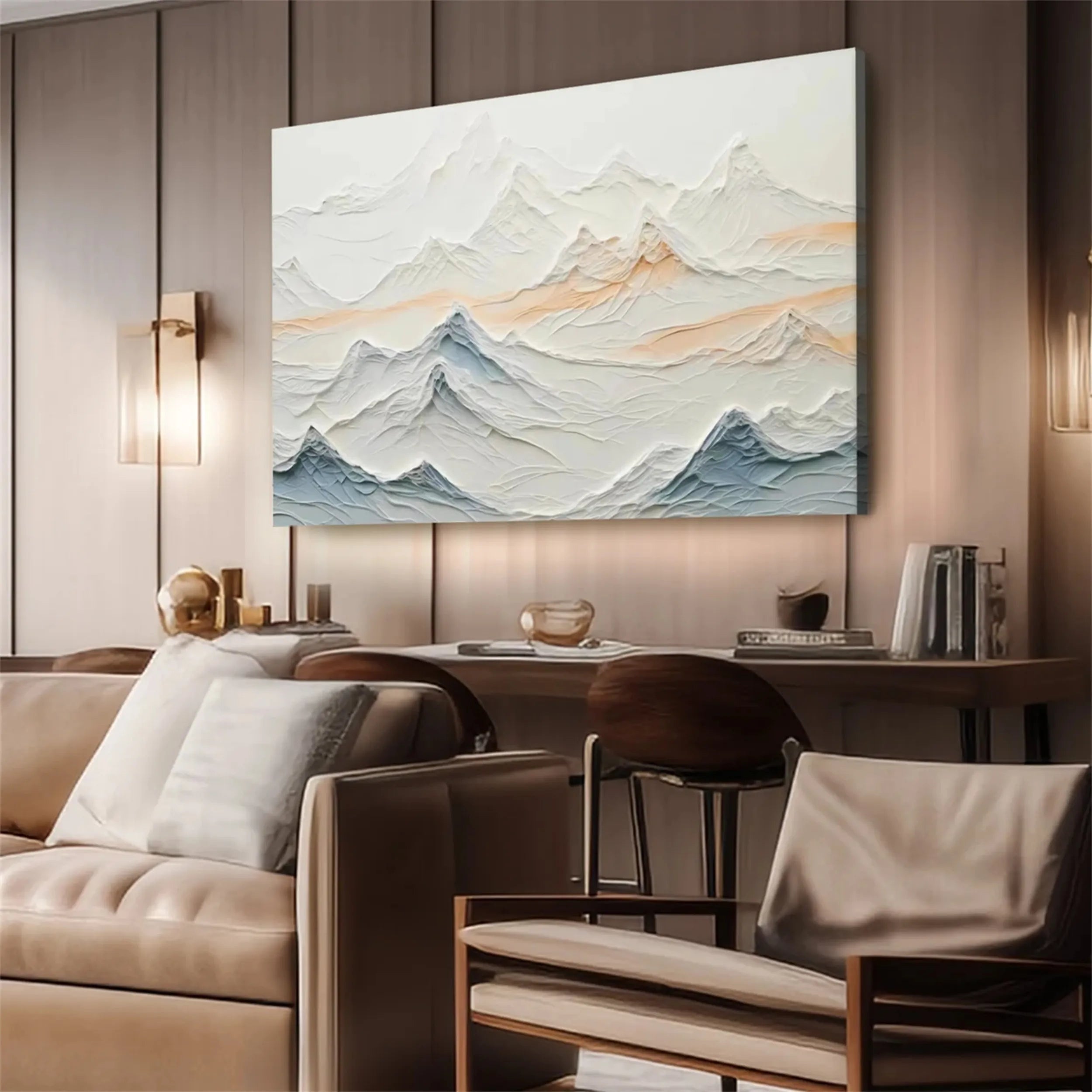 White Textured Minimalist Wall Art #WT122