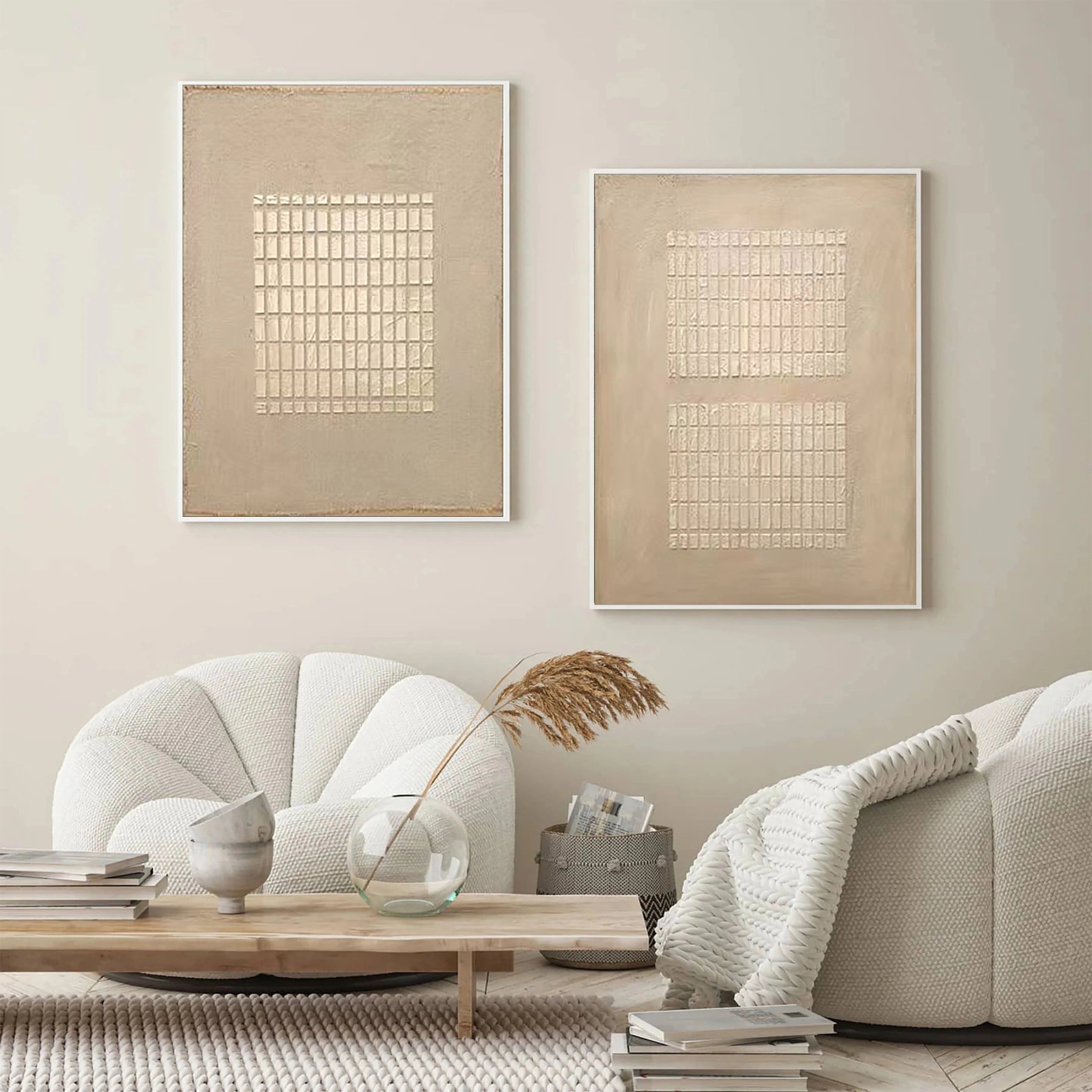 Wabi Sabi Abstract Wall Art Set of 2 #WA079