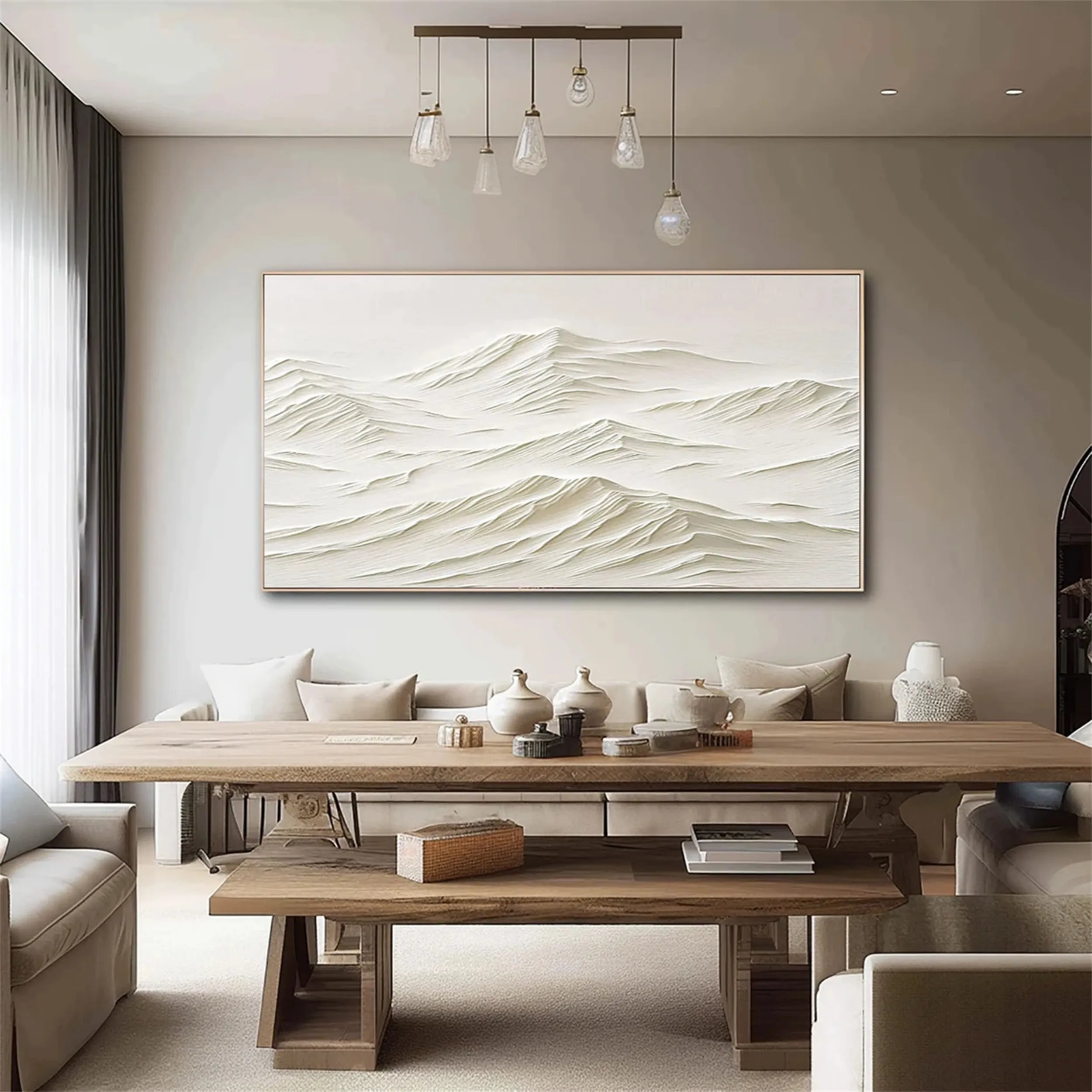 White Textured Minimalist Wall Art #WT131