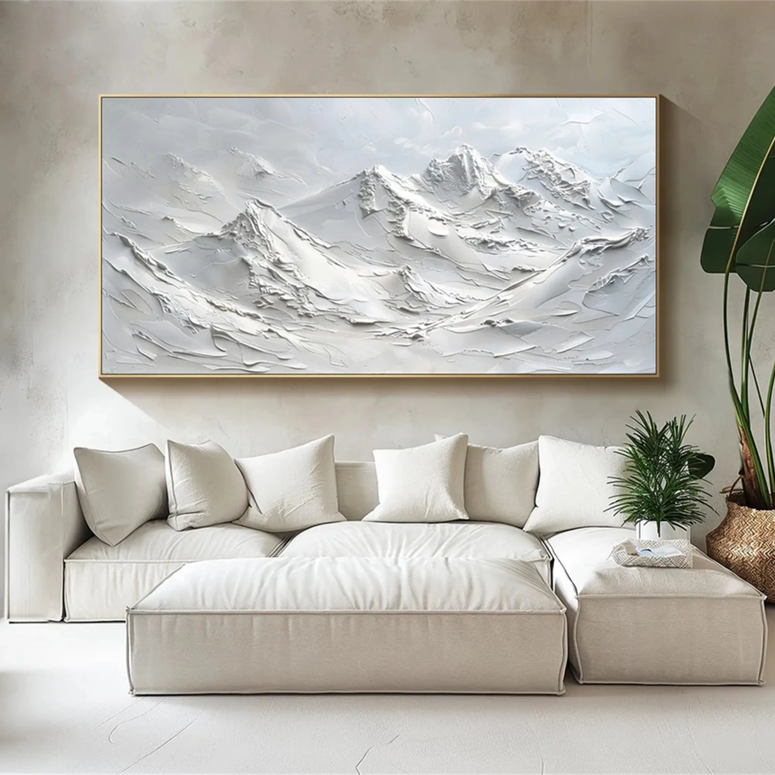 White Textured Minimalist Wall Art #WT118