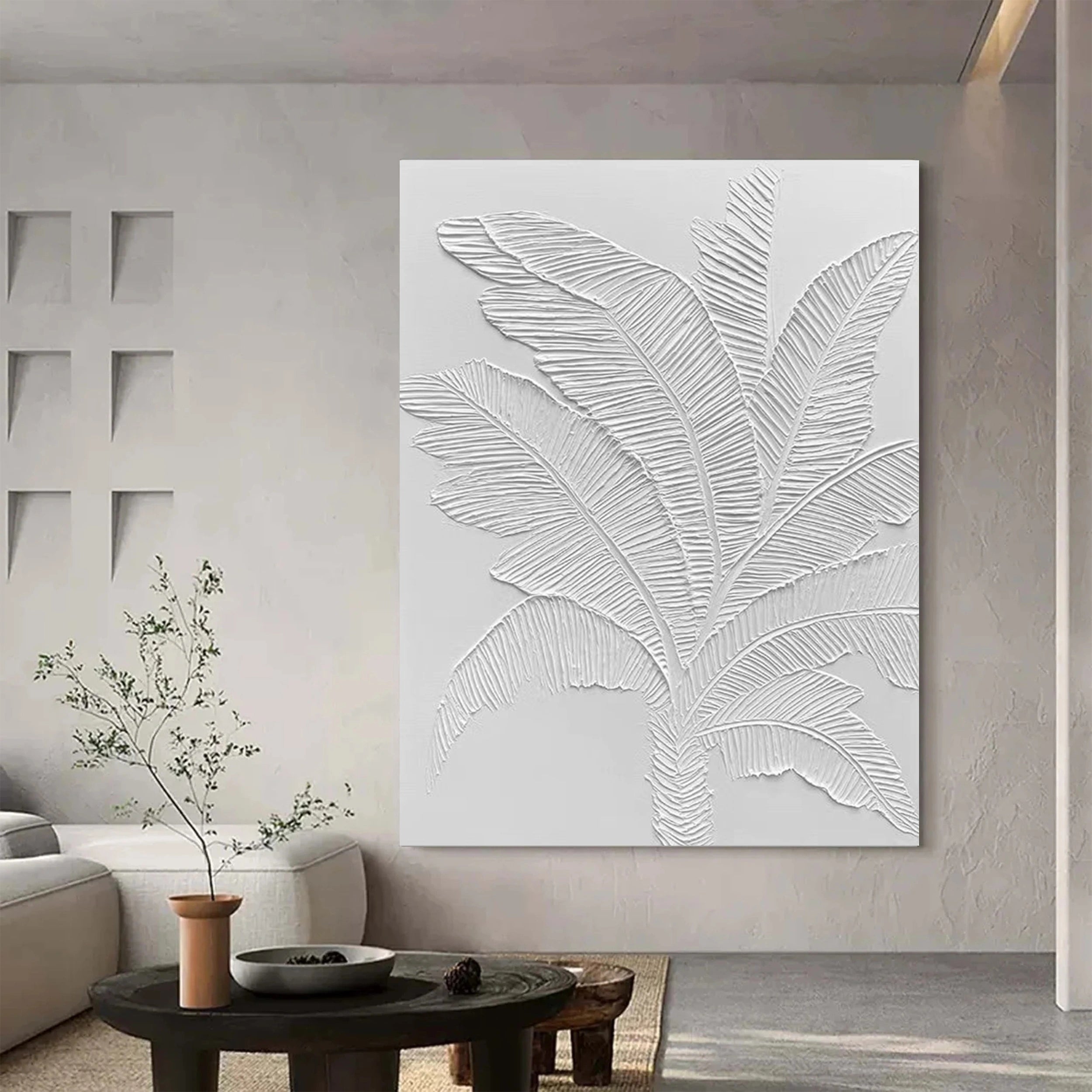 White Textured Minimalist Wall Art #WT056