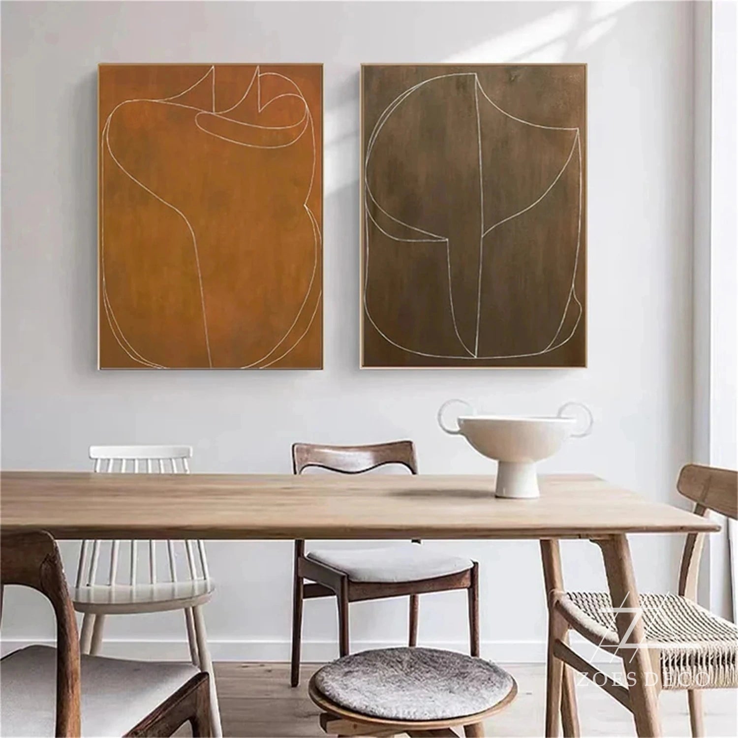 Wabi Sabi Abstract Wall Art Set of 2 #WA167