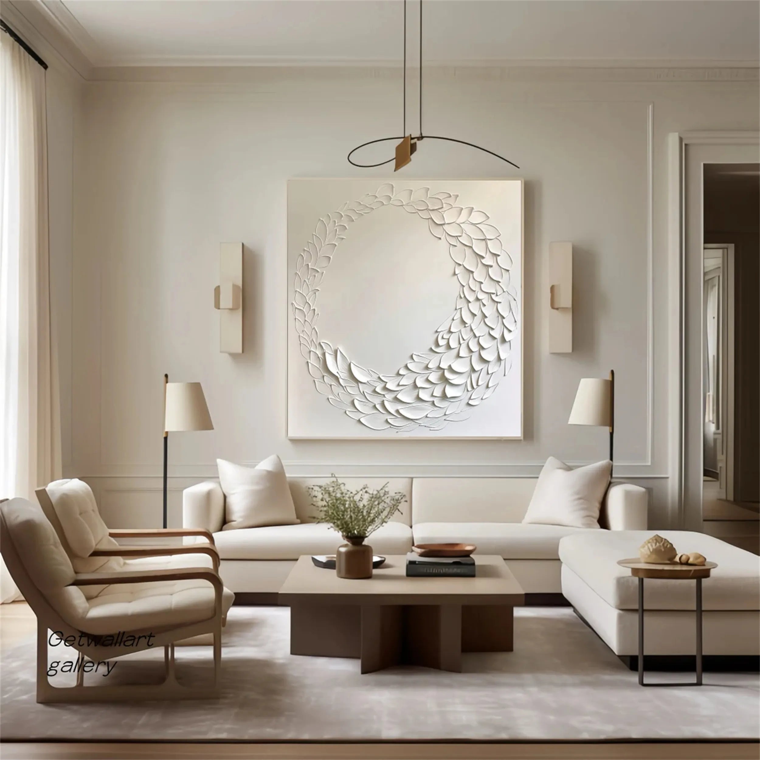 White Textured Minimalist Wall Art #WT092