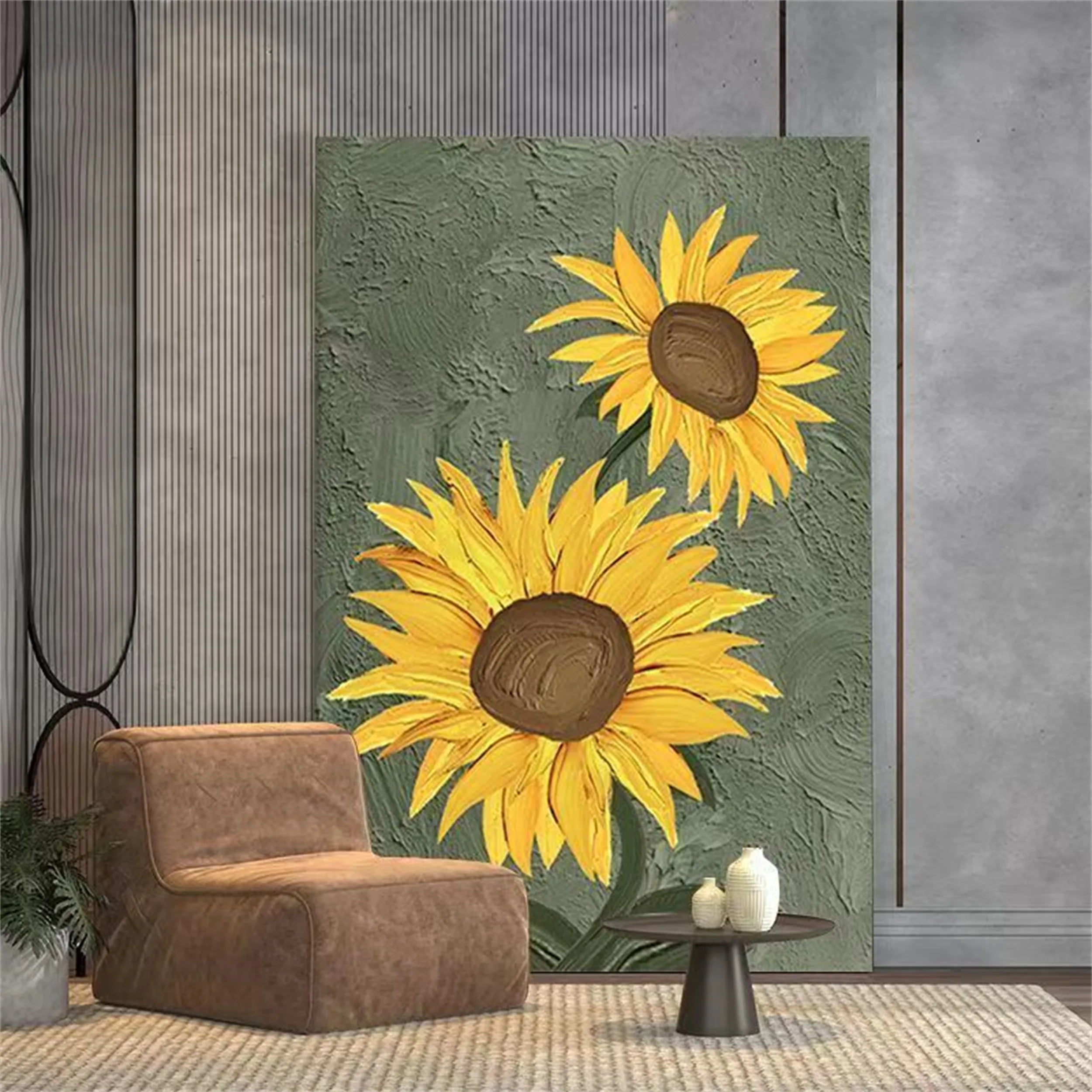 Colorful Tree And Flower Painting #TF067