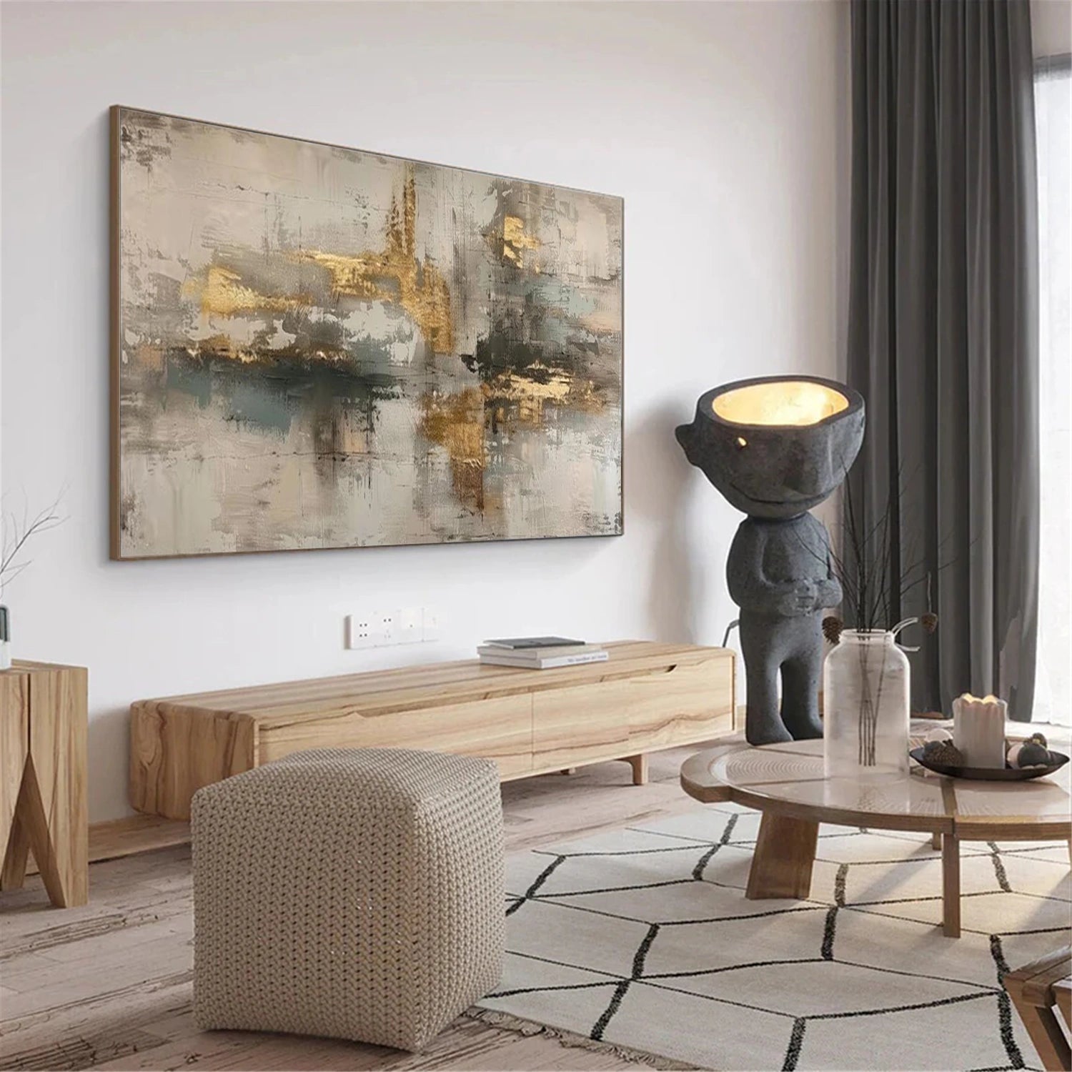 Wabi Sabi Abstract Canvas Art #WA233