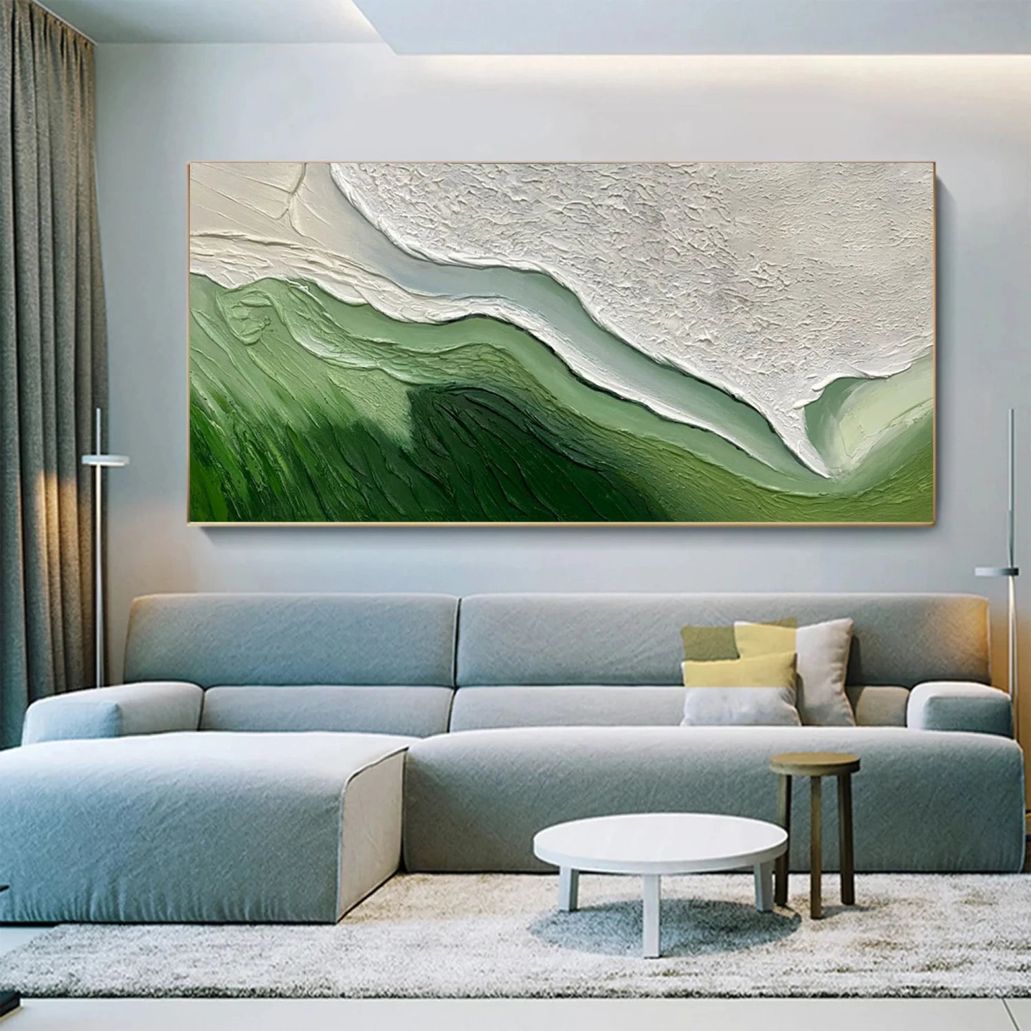 Green Textured Minimalist Wall Art #GT047