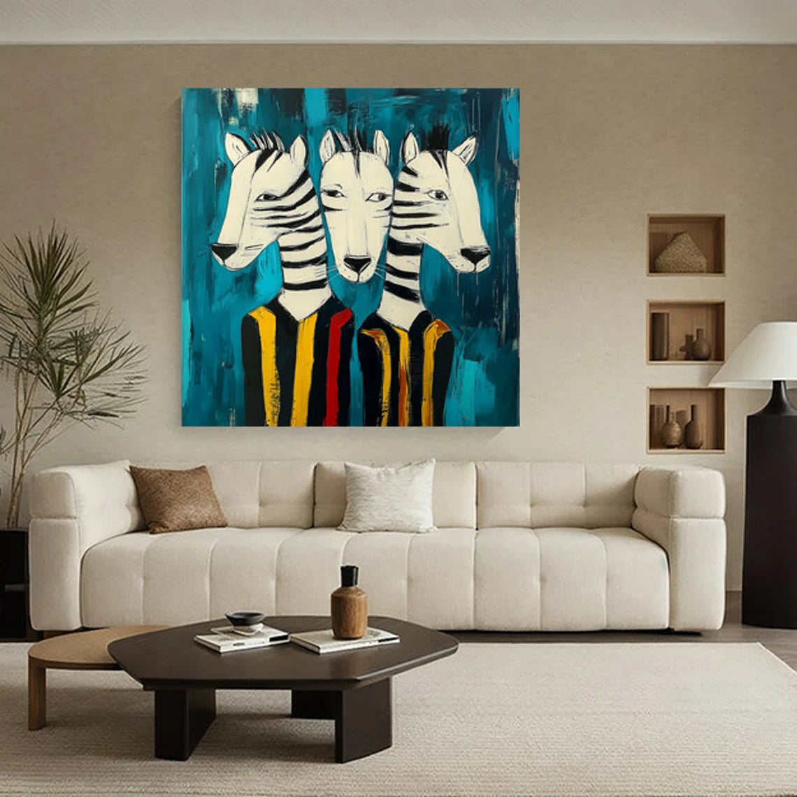 Abstract Animal Art Zebras Texture Wall Art #AT005